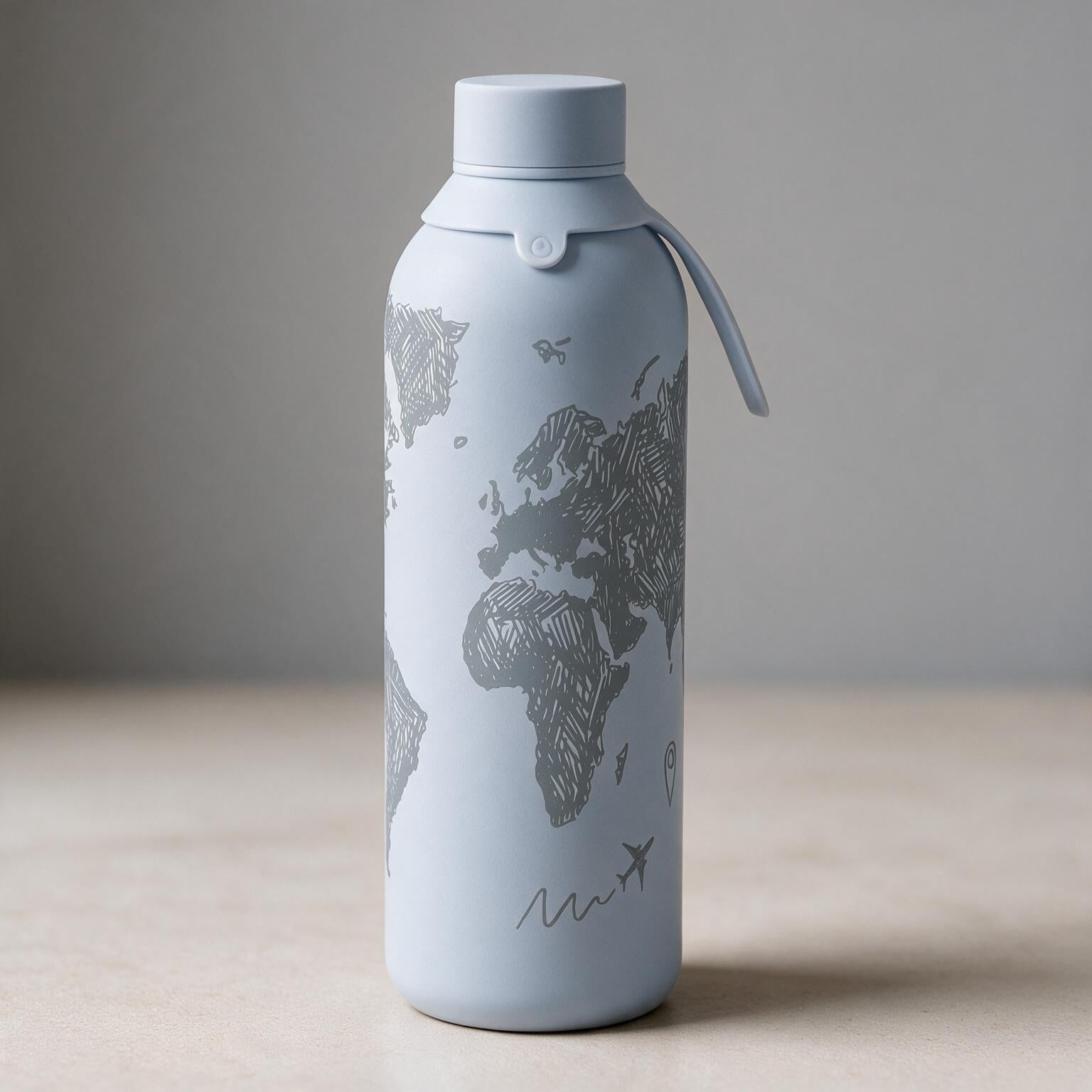 Botella Térmica de Acero Inoxidable con Interior Cerámico y Doble Tapón – Sketch Maps | Aurea