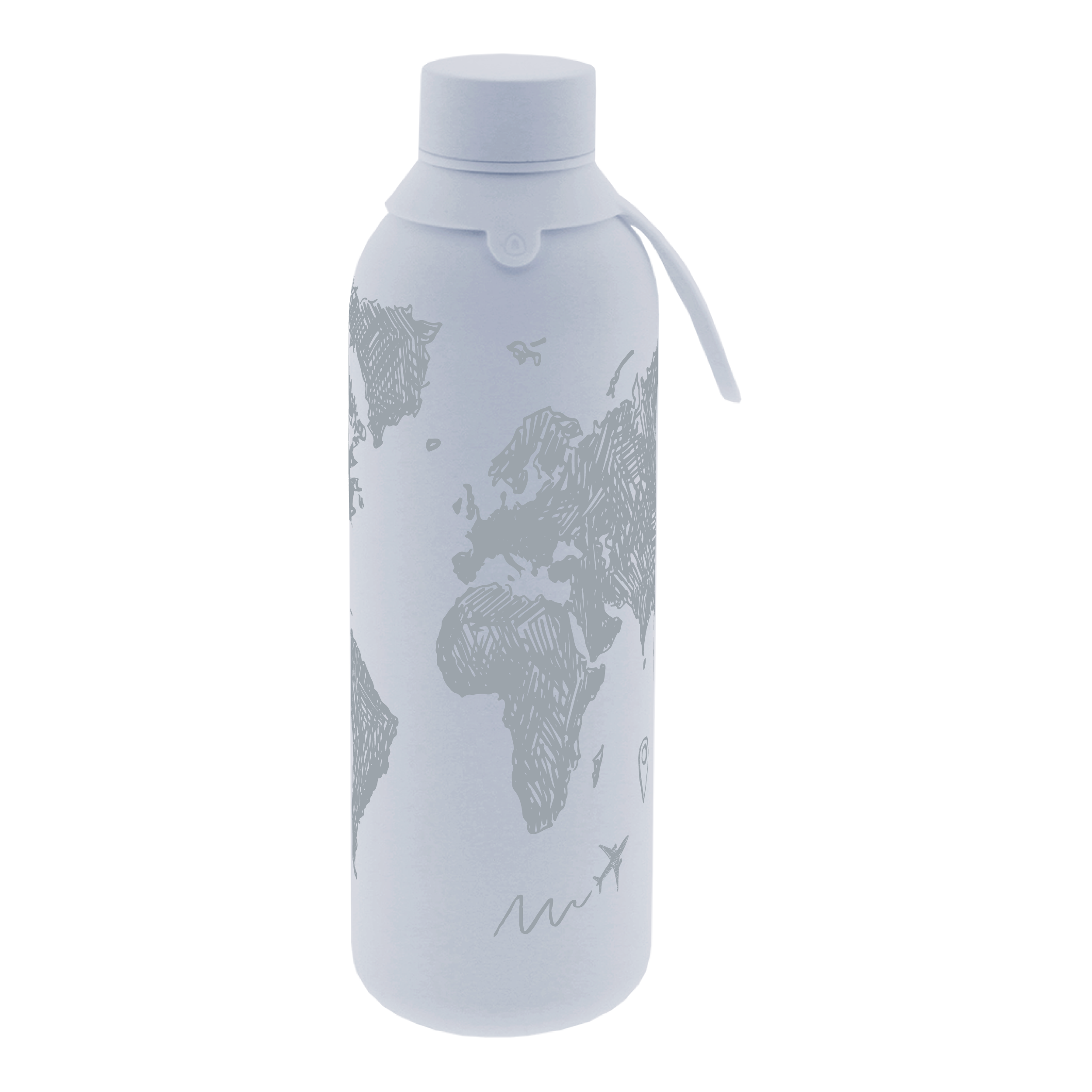 Botella Térmica de Acero Inoxidable con Interior Cerámico y Doble Tapón – Sketch Maps | Aurea