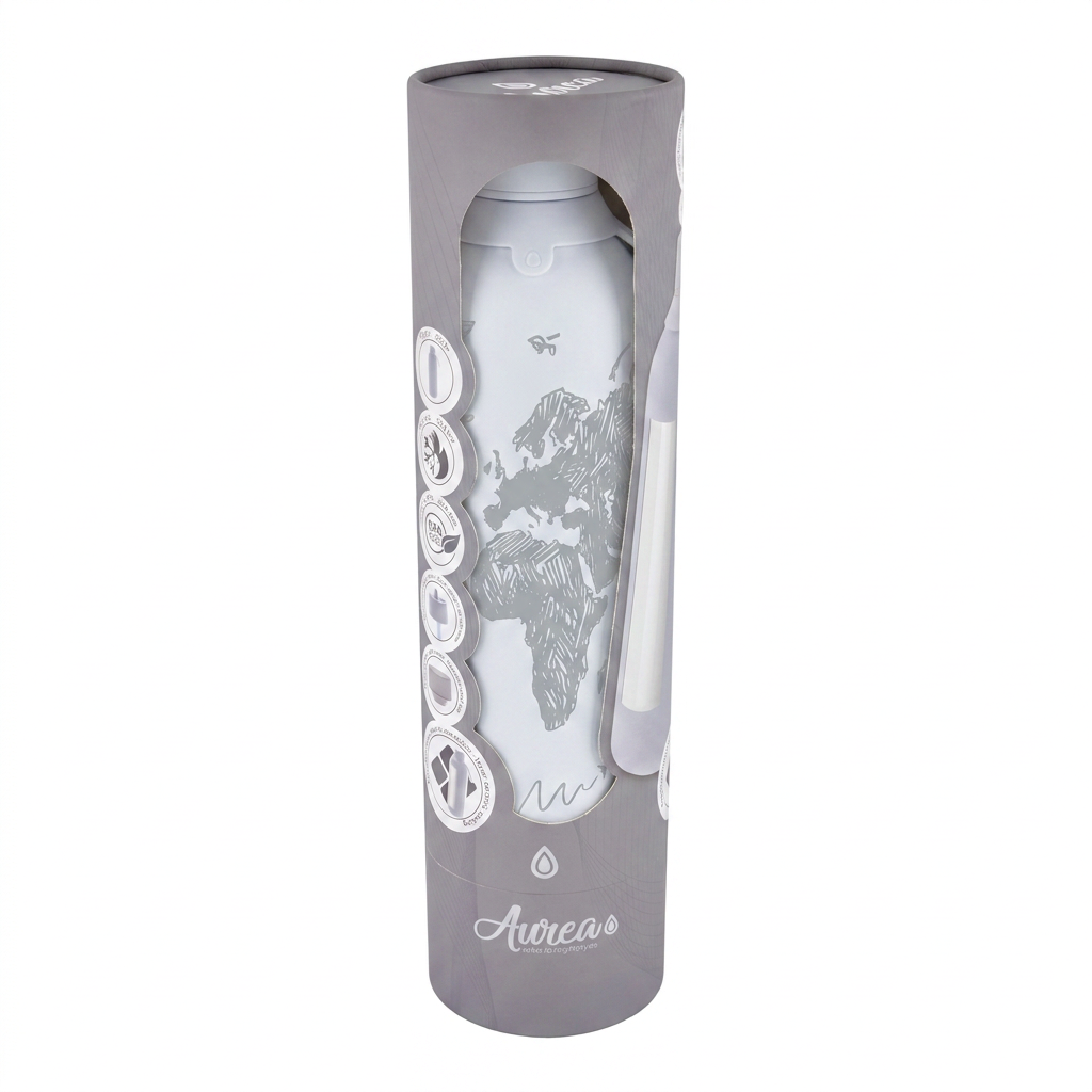 Botella Térmica de Acero Inoxidable con Interior Cerámico y Doble Tapón – Sketch Maps | Aurea