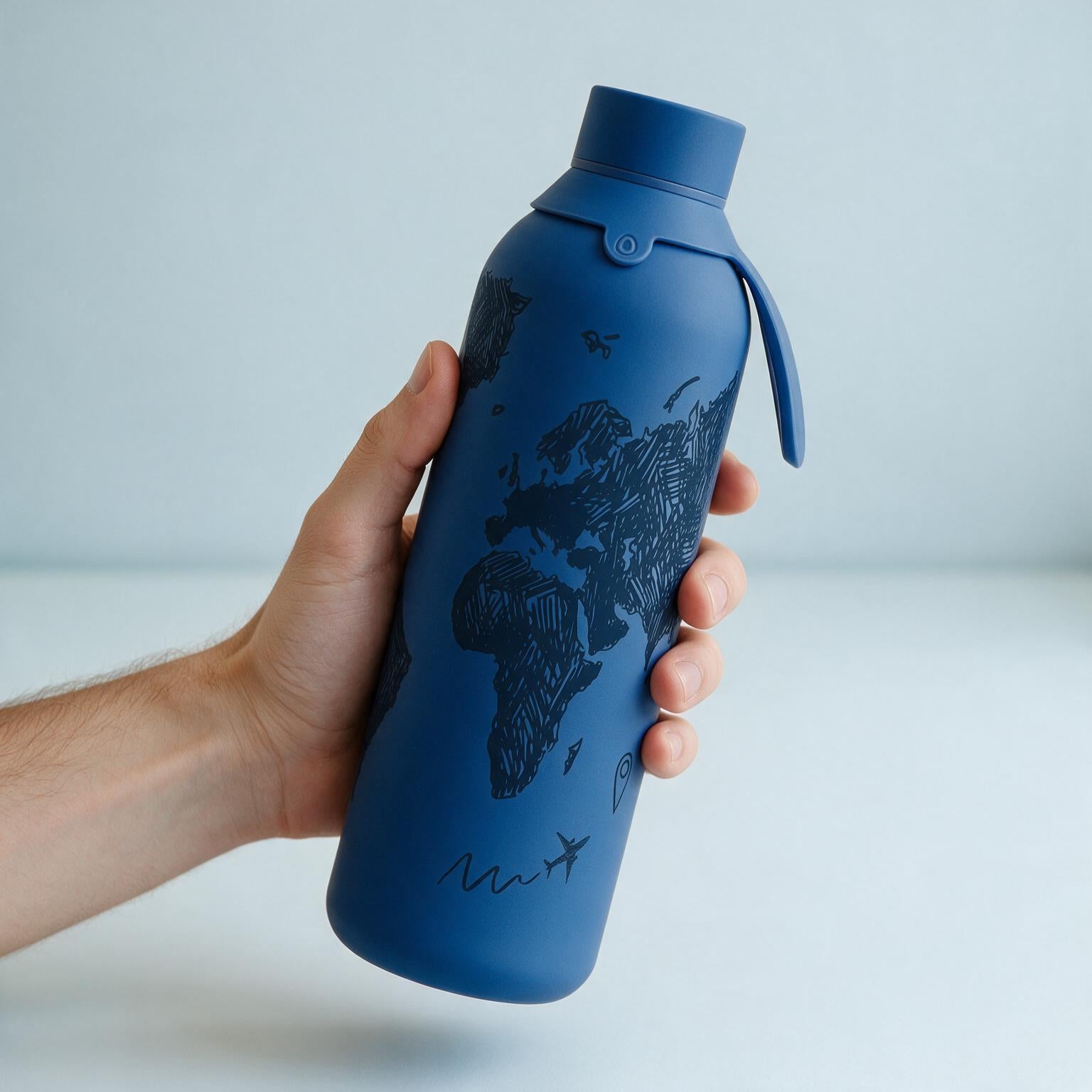 Botella Térmica de Acero Inoxidable con Interior Cerámico y Doble Tapón – Sketch Maps | Aurea