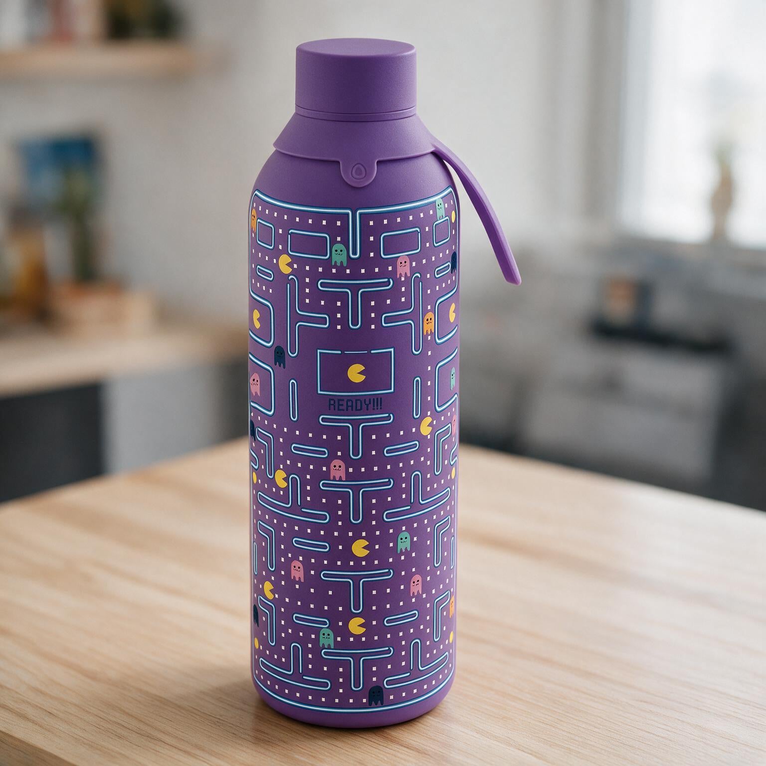 Botella Térmica de Acero Inoxidable con Interior Cerámico y Doble Tapón – Pixel Run | Aurea