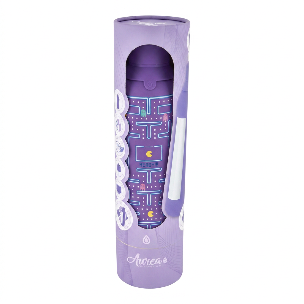 Botella Térmica de Acero Inoxidable con Interior Cerámico y Doble Tapón – Pixel Run | Aurea