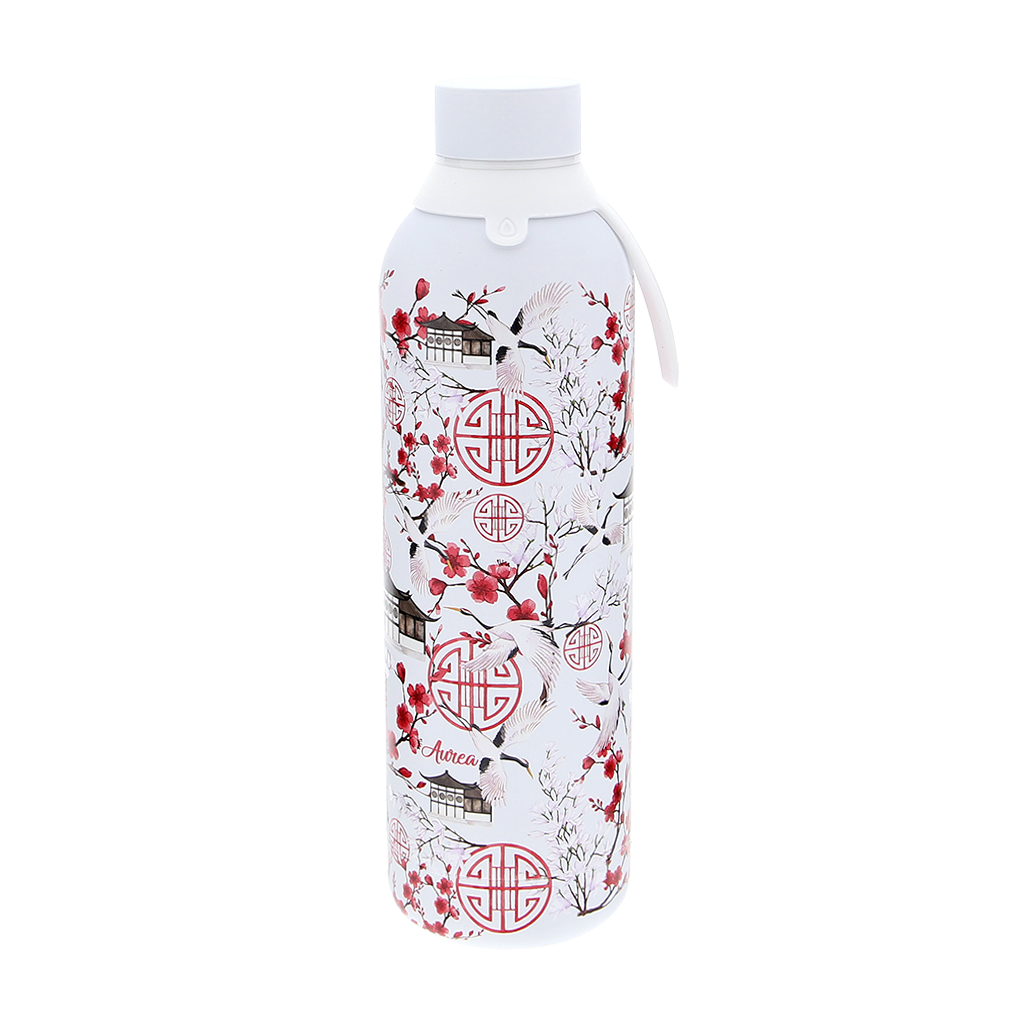 Botella Térmica de Acero Inoxidable con Interior Cerámico y Doble Tapón – Japan Vibes | Aurea