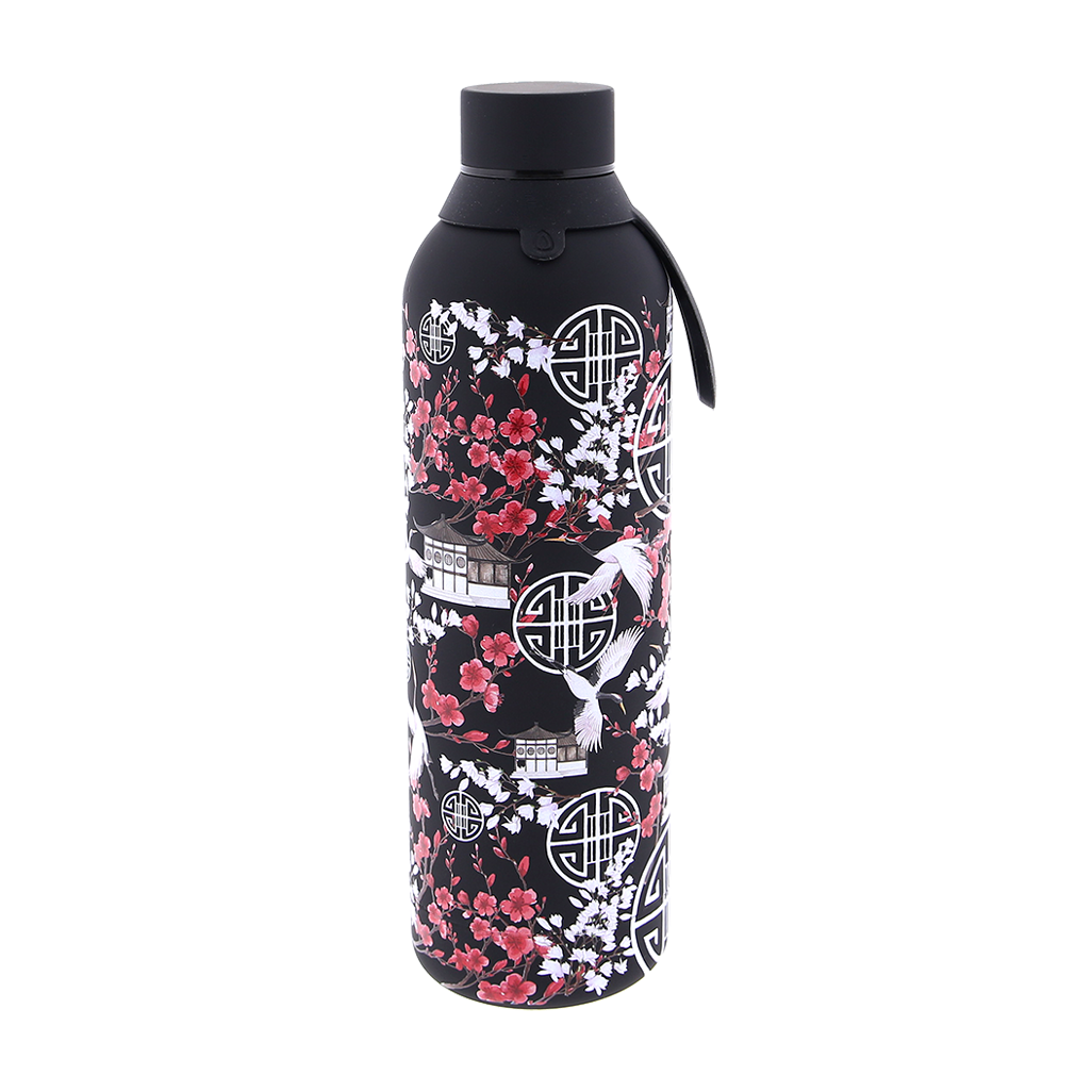 Botella Térmica de Acero Inoxidable con Interior Cerámico y Doble Tapón – Japan Vibes | Aurea