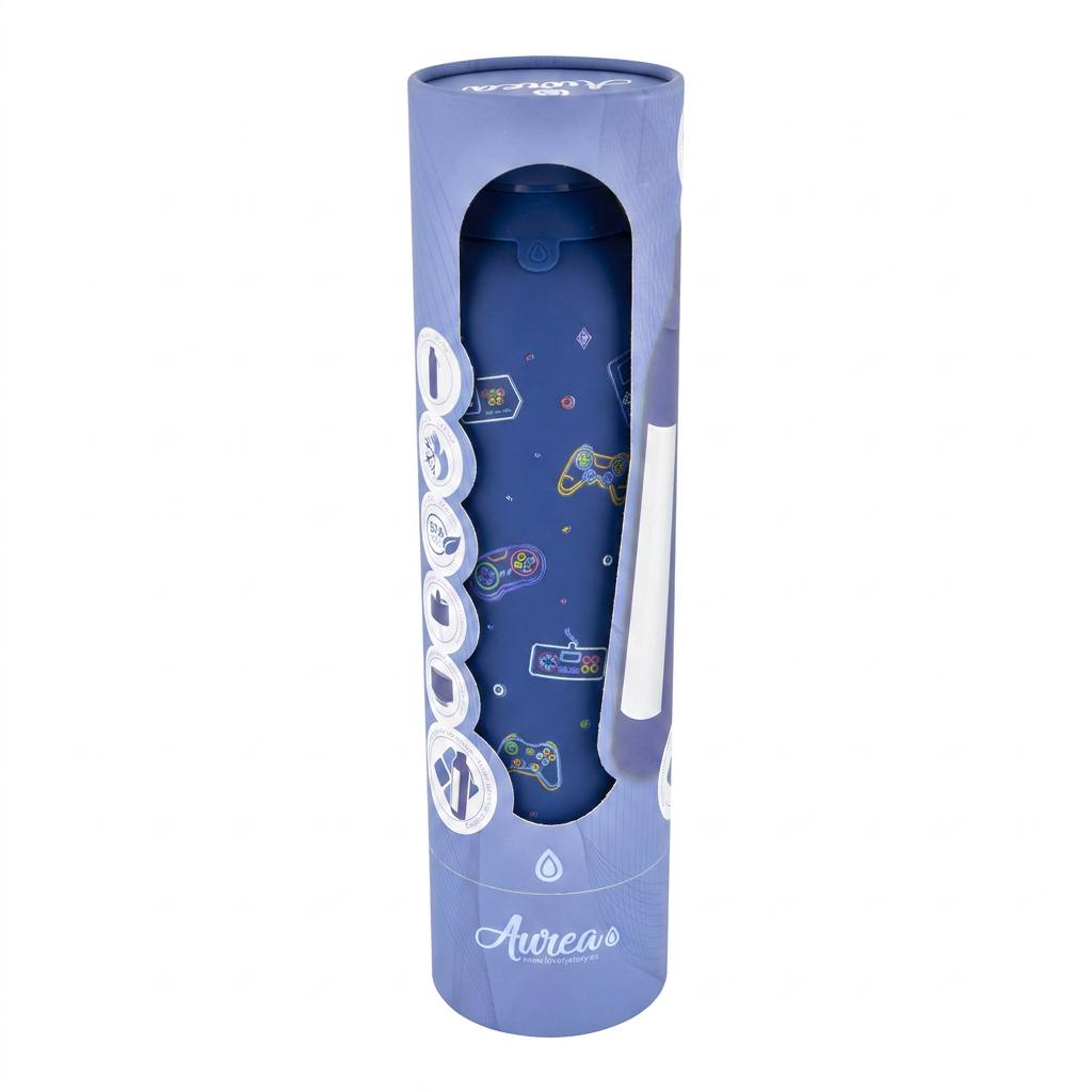 Botella Térmica de Acero Inoxidable con Interior Cerámico y Doble Tapón – Neon Gamer | Aurea