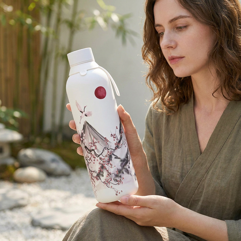 Botella Térmica de Acero Inoxidable con Interior Cerámico y Doble Tapón – Echoes Of Japan | Aurea