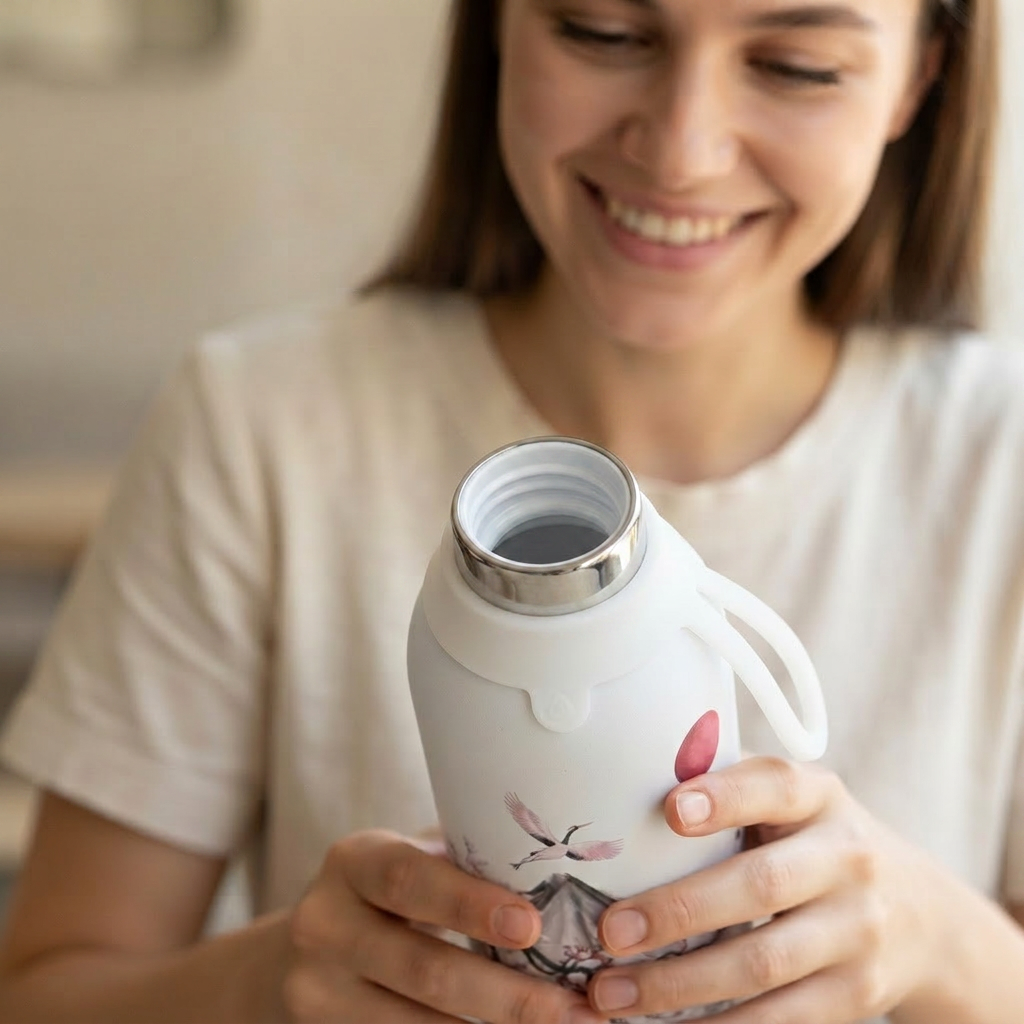 Botella Térmica de Acero Inoxidable con Interior Cerámico y Doble Tapón – Echoes Of Japan | Aurea