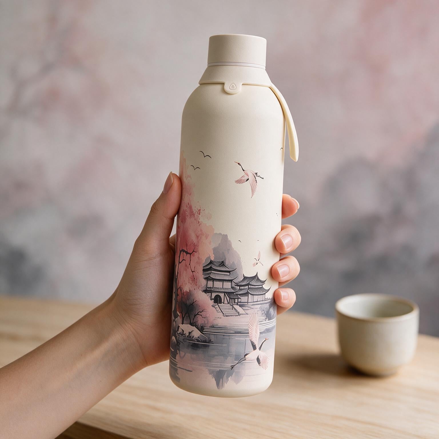 Botella Térmica de Acero Inoxidable con Interior Cerámico y Doble Tapón – Echoes Of Japan | Aurea