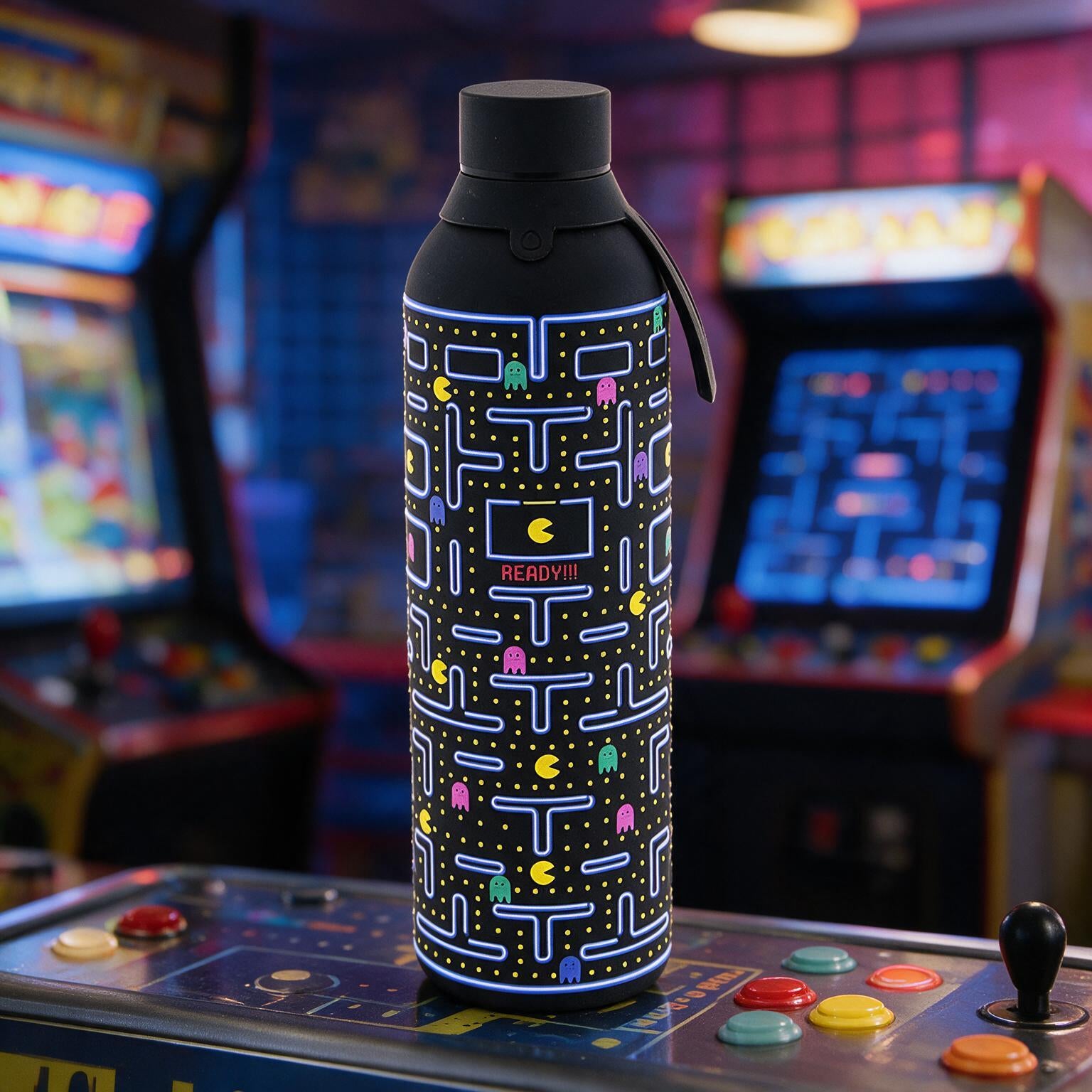Botella Térmica de Acero Inoxidable con Interior Cerámico y Doble Tapón – Pixel Run | Aurea