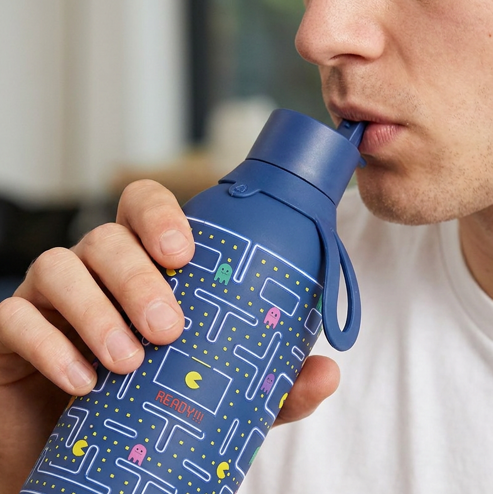 Botella Térmica de Acero Inoxidable con Interior Cerámico y Doble Tapón – Pixel Run | Aurea