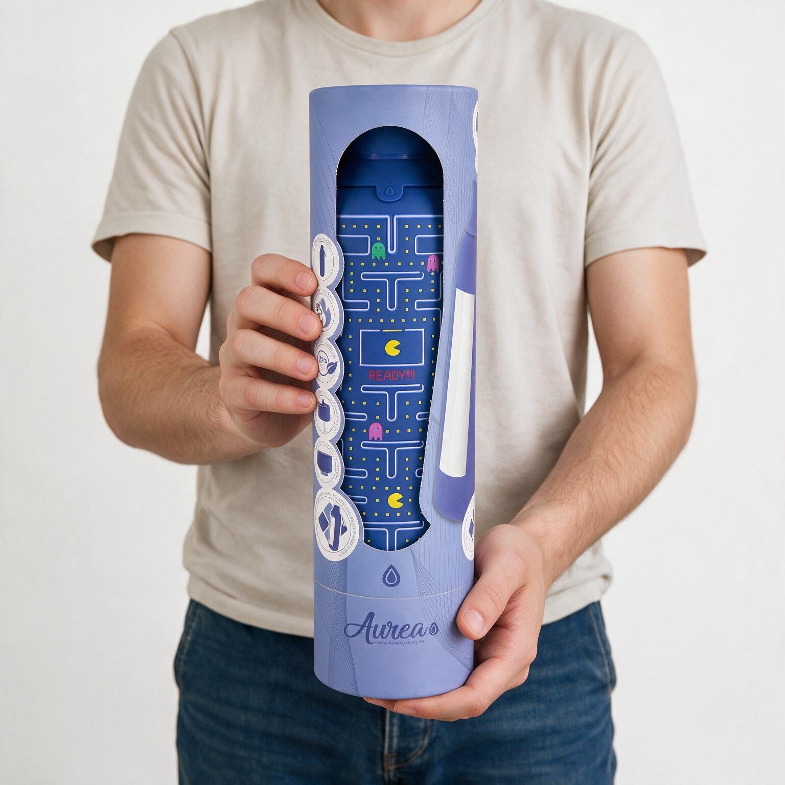 Botella Térmica de Acero Inoxidable con Interior Cerámico y Doble Tapón – Pixel Run | Aurea