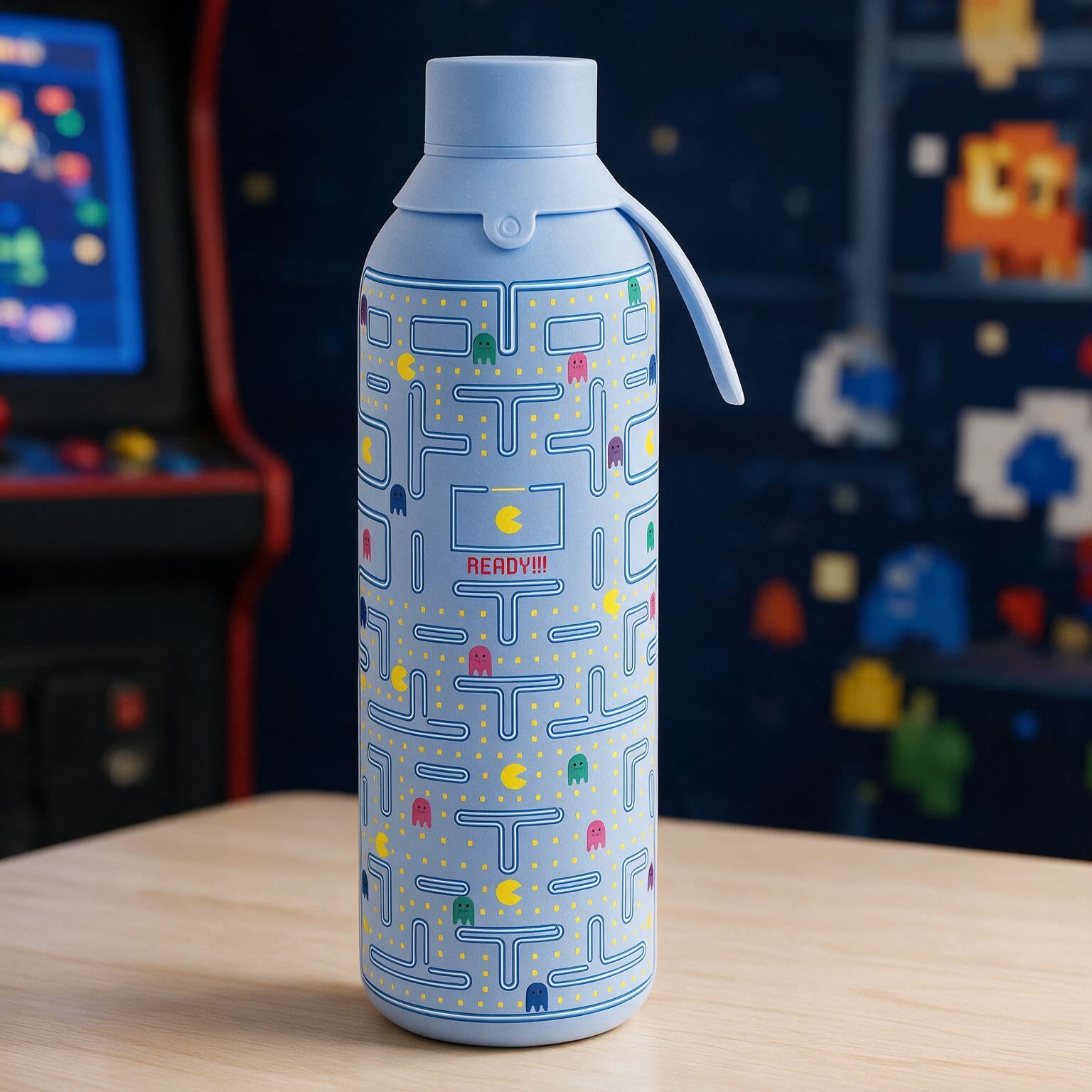 Botella Térmica de Acero Inoxidable con Interior Cerámico y Doble Tapón – Pixel Run | Aurea