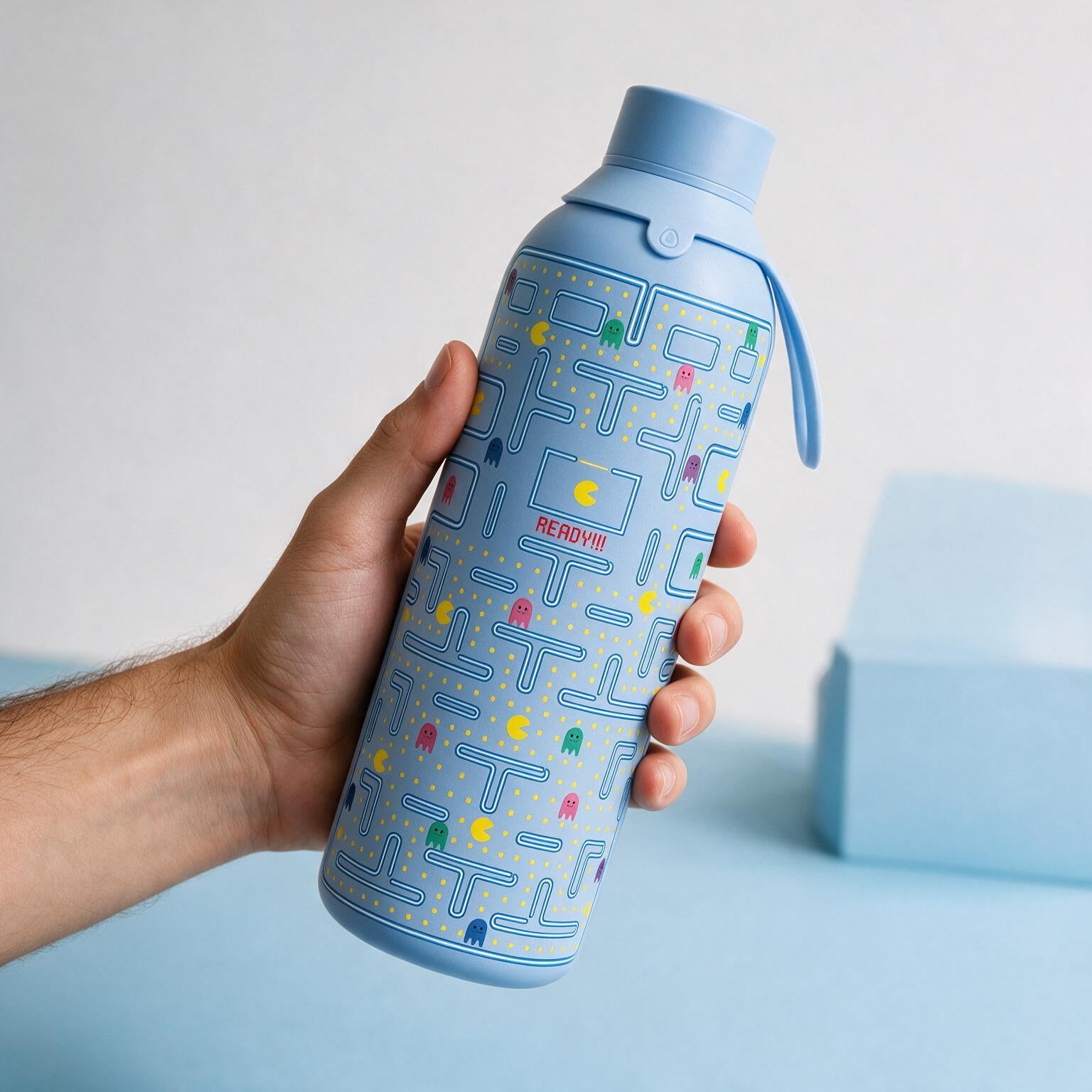Botella Térmica de Acero Inoxidable con Interior Cerámico y Doble Tapón – Pixel Run | Aurea