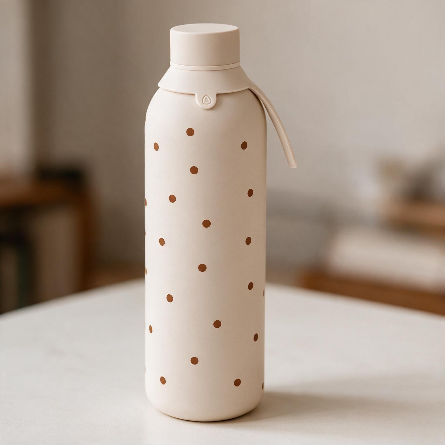Botella Térmica de Acero Inoxidable con Interior Cerámico y Doble Tapón – Petite Dots | Aurea