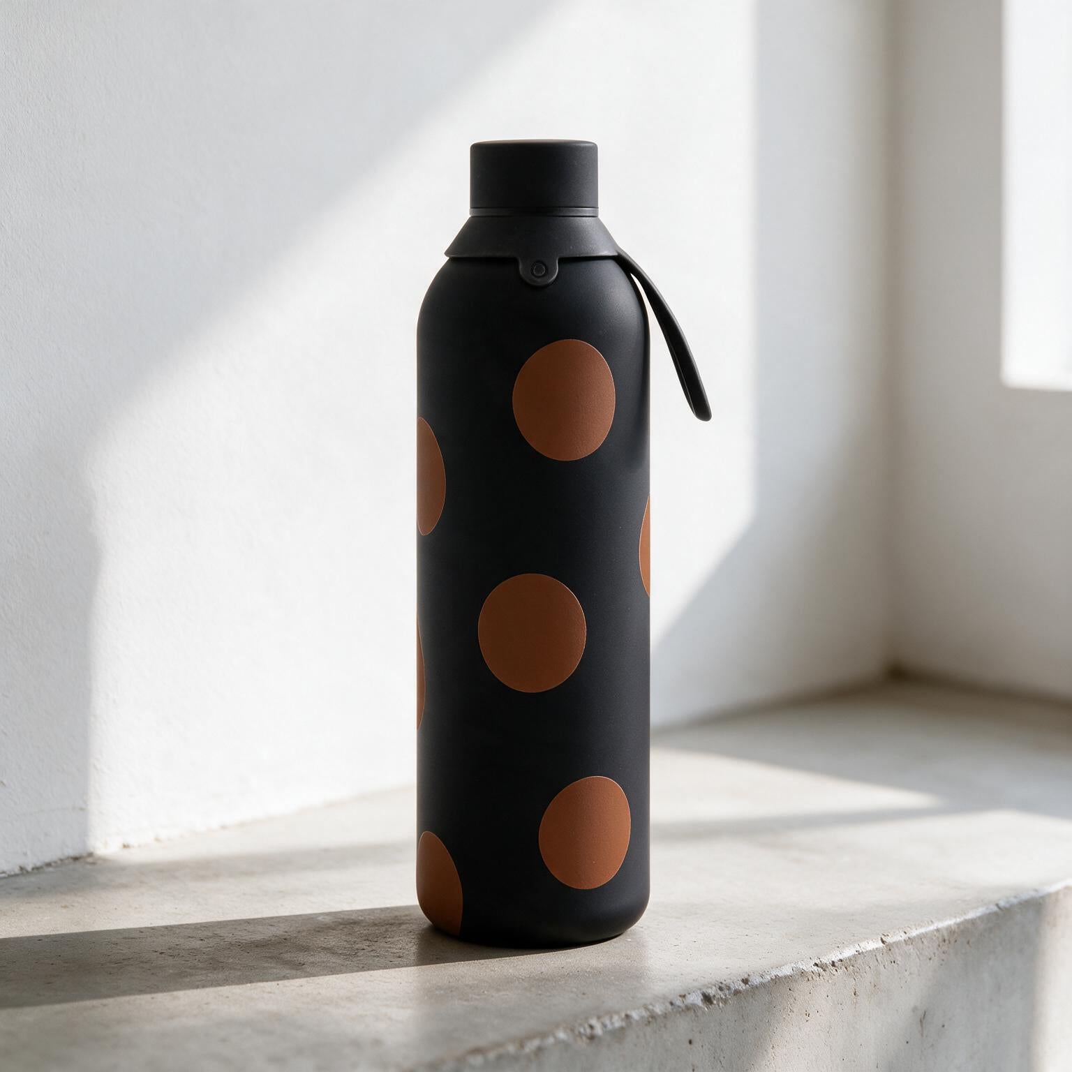 Botella Térmica de Acero Inoxidable con Interior Cerámico y Doble Tapón – Bold Dots | Aurea