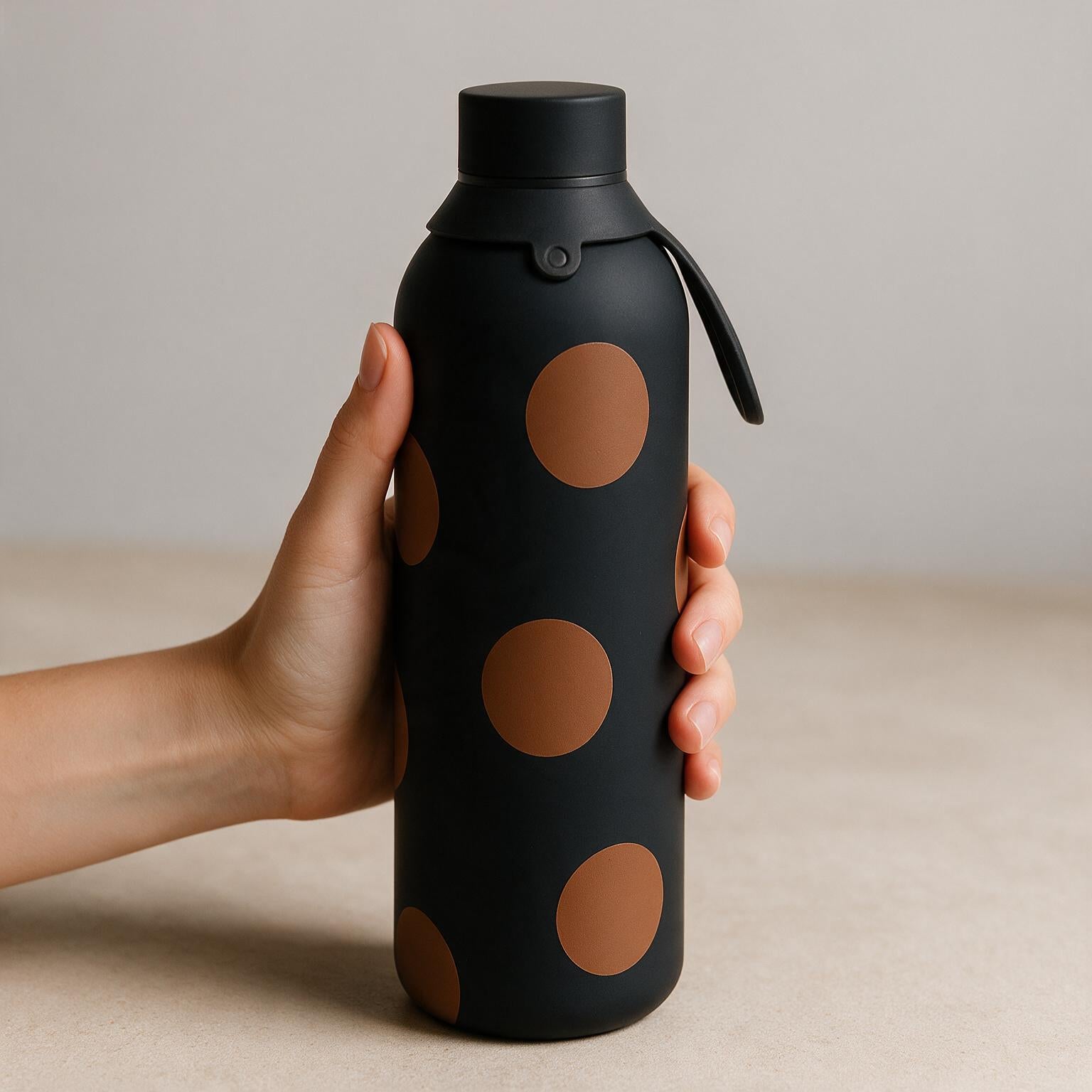 Botella Térmica de Acero Inoxidable con Interior Cerámico y Doble Tapón – Bold Dots | Aurea