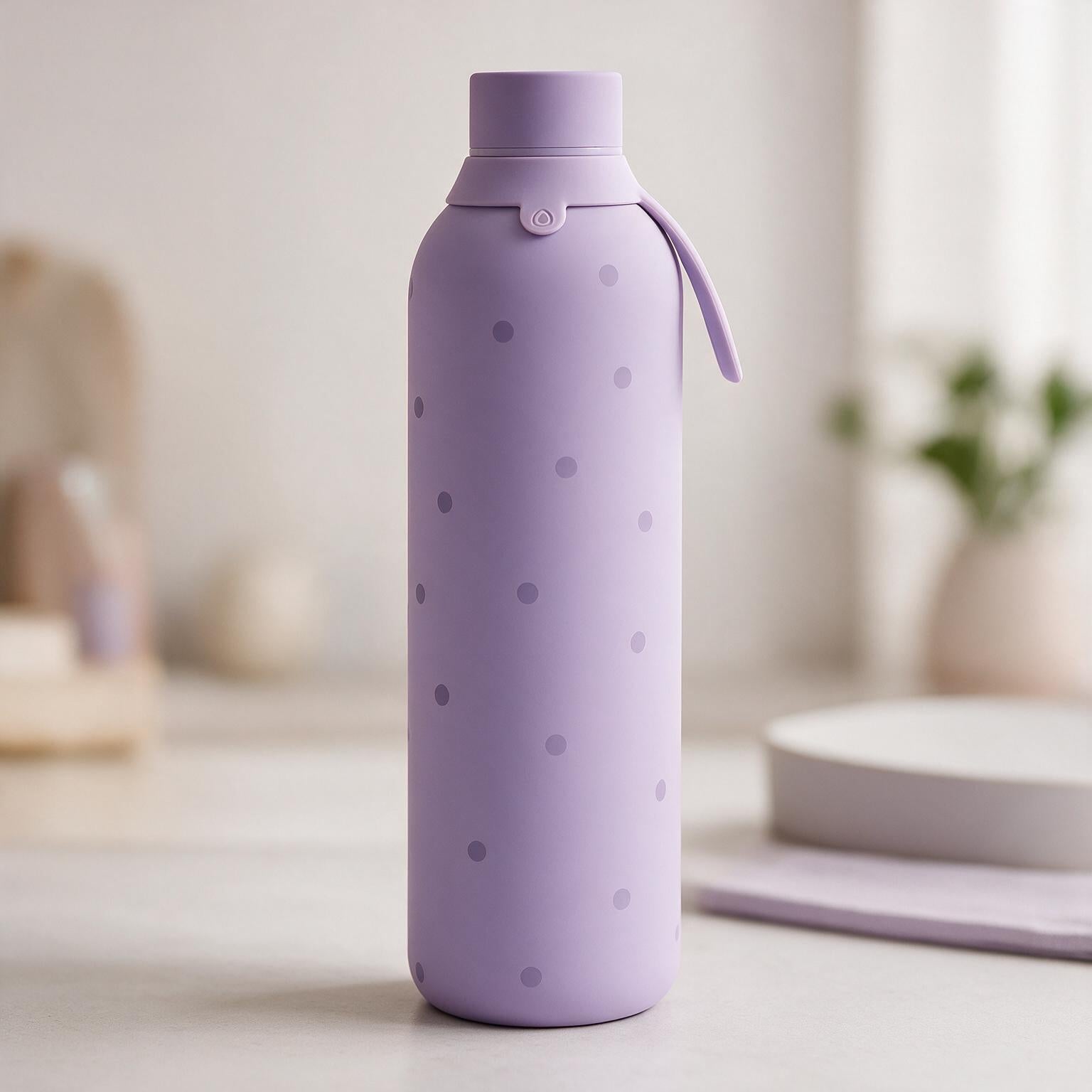 Botella Térmica de Acero Inoxidable con Interior Cerámico y Doble Tapón – Pastel Dots | Aurea