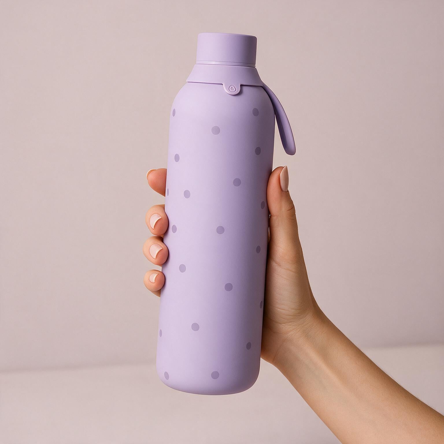 Botella Térmica de Acero Inoxidable con Interior Cerámico y Doble Tapón – Pastel Dots | Aurea