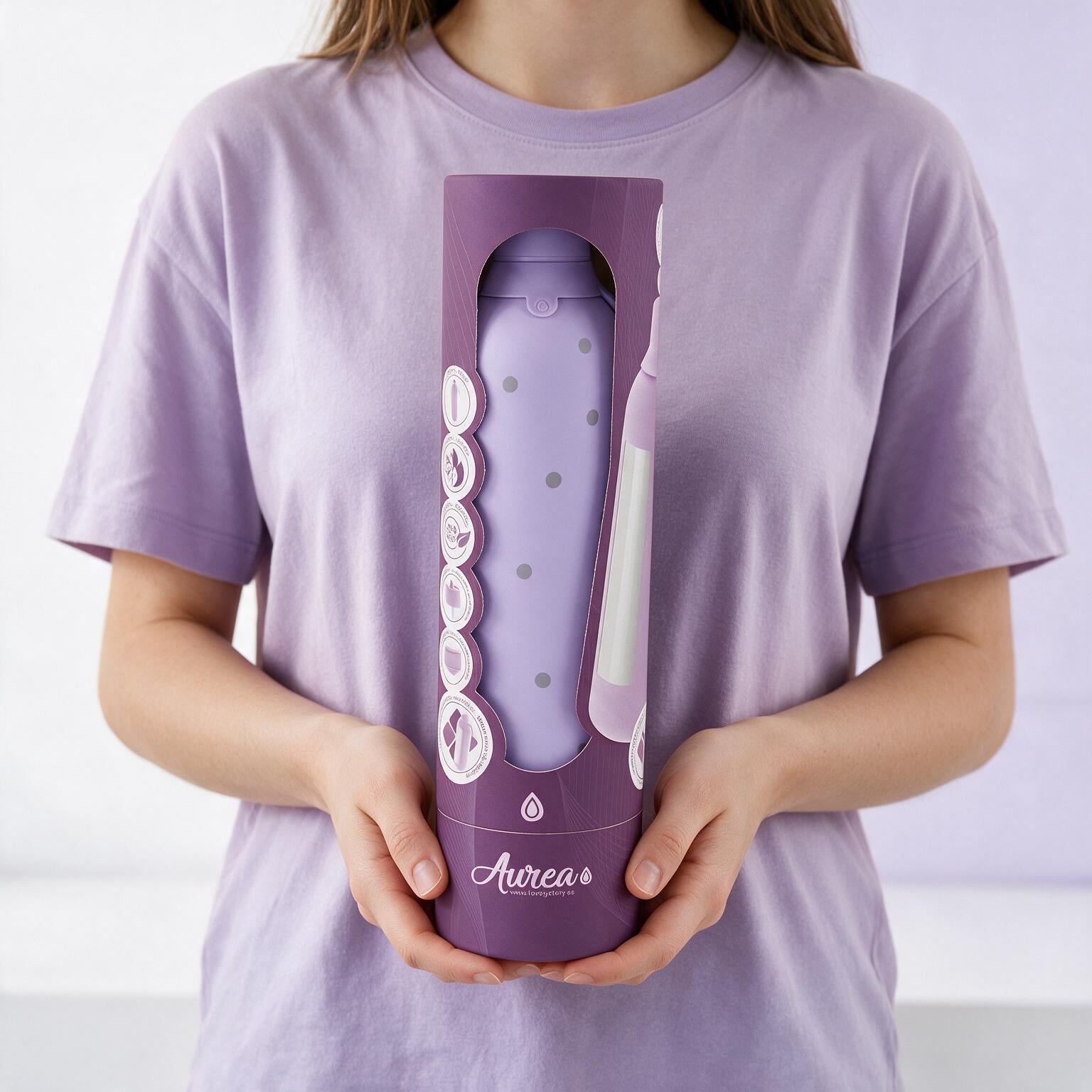 Botella Térmica de Acero Inoxidable con Interior Cerámico y Doble Tapón – Pastel Dots | Aurea
