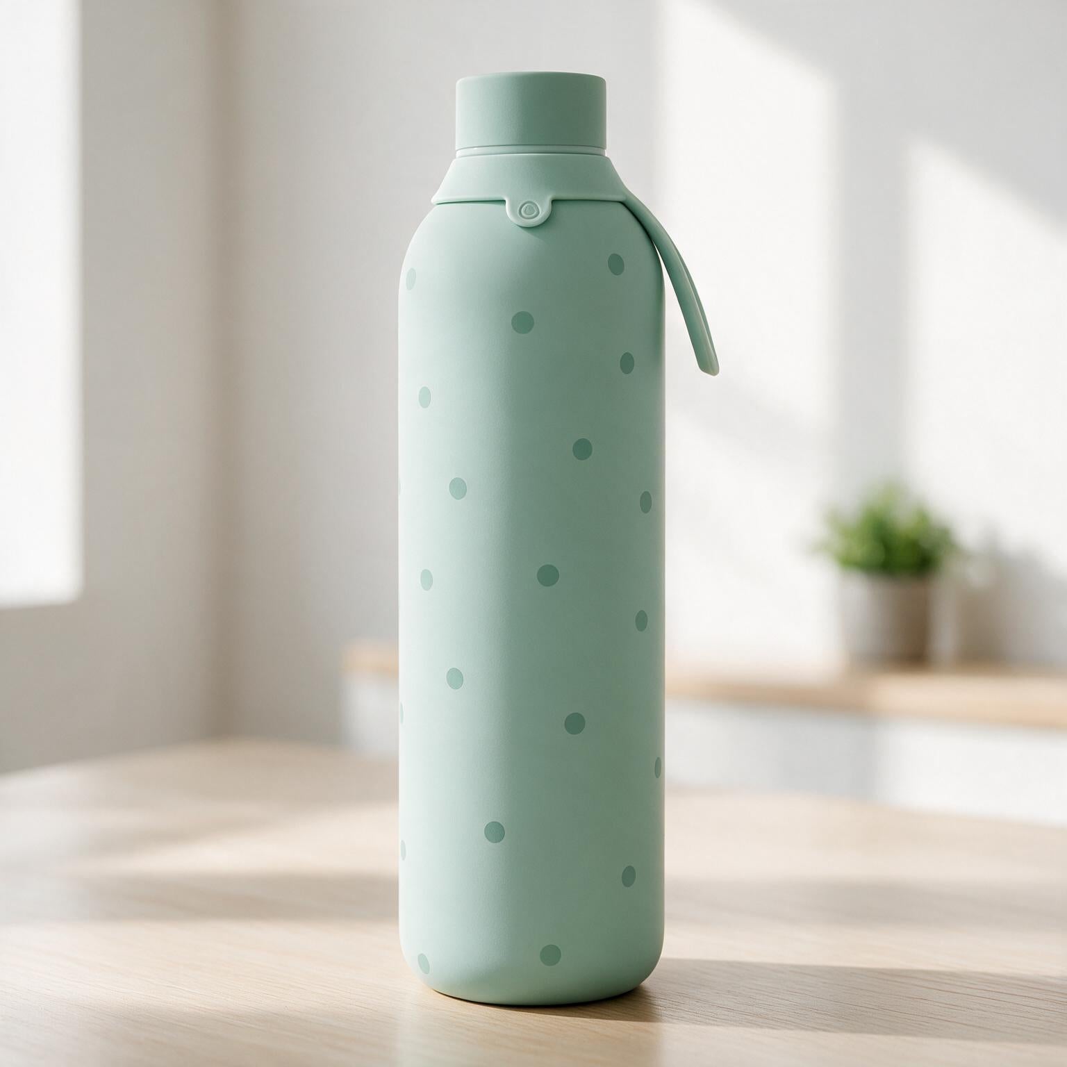 Botella Térmica de Acero Inoxidable con Interior Cerámico y Doble Tapón – Pastel Dots | Aurea