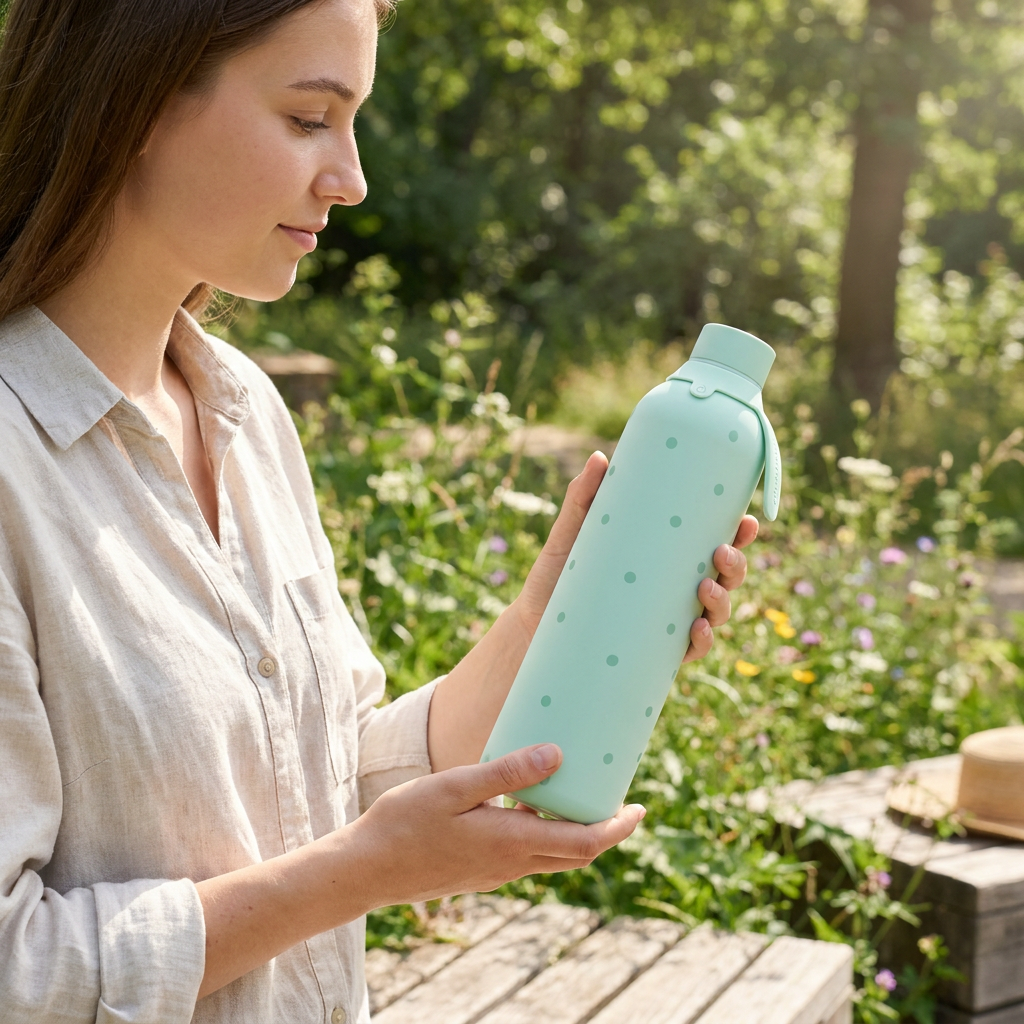 Botella Térmica de Acero Inoxidable con Interior Cerámico y Doble Tapón – Pastel Dots | Aurea