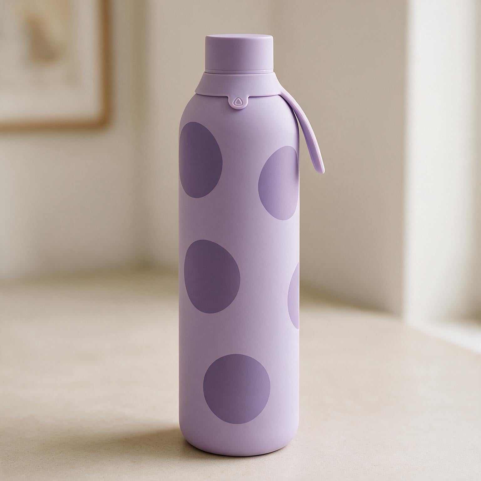 Botella Térmica de Acero Inoxidable con Interior Cerámico y Doble Tapón – Happy Dots | Aurea