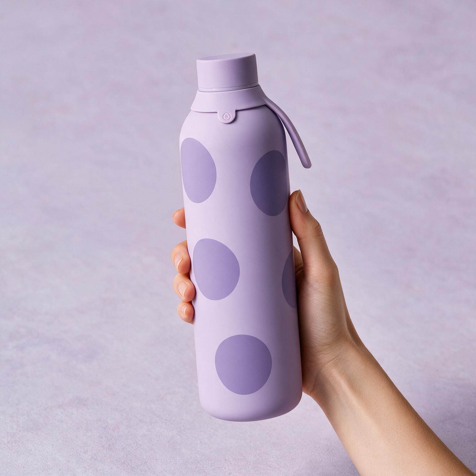 Botella Térmica de Acero Inoxidable con Interior Cerámico y Doble Tapón – Happy Dots | Aurea