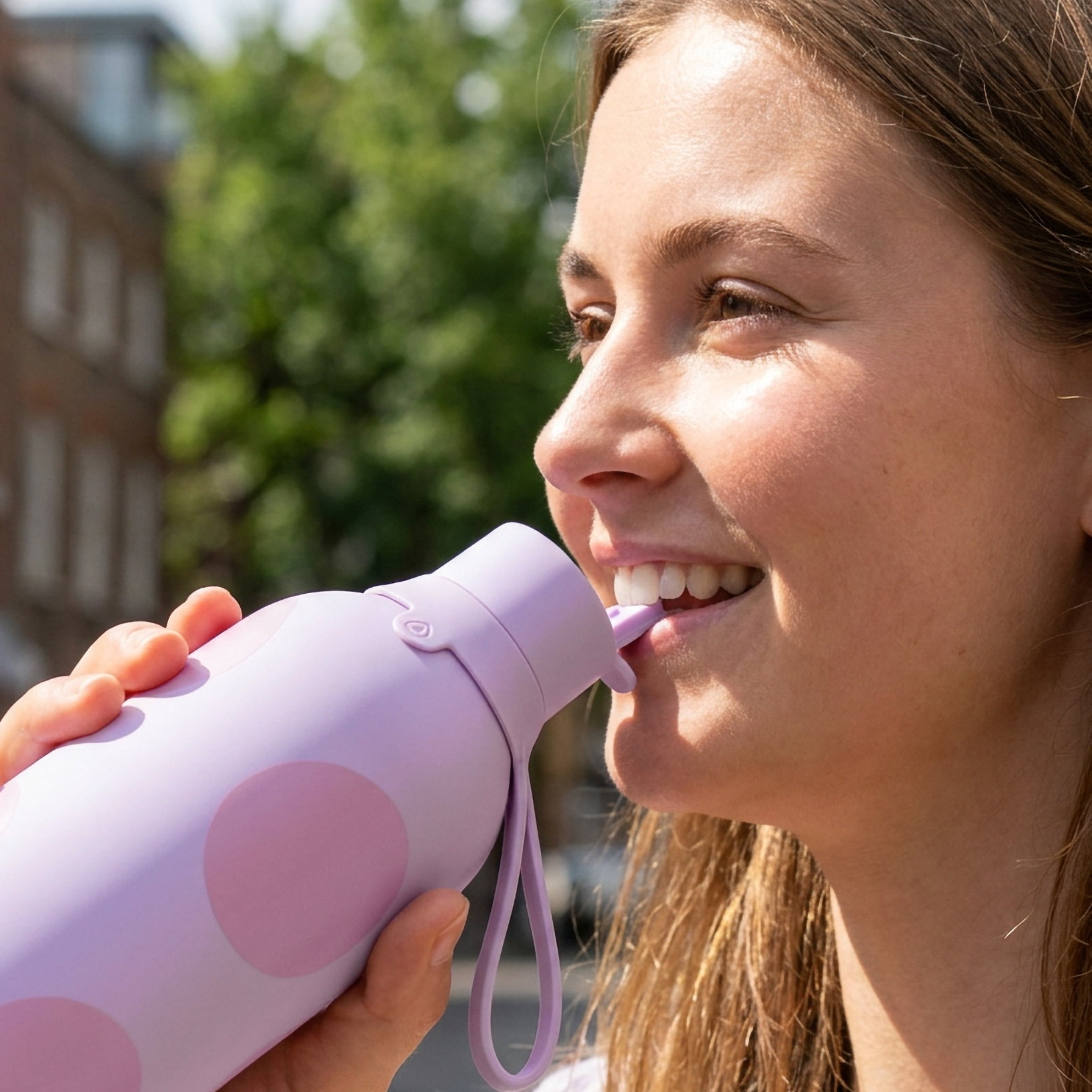 Botella Térmica de Acero Inoxidable con Interior Cerámico y Doble Tapón – Happy Dots | Aurea