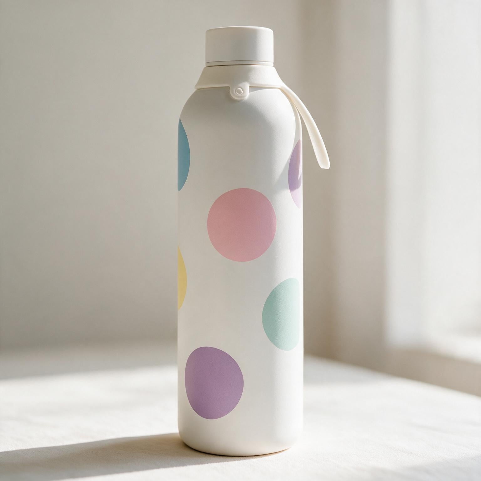 Botella Térmica de Acero Inoxidable con Interior Cerámico y Doble Tapón – Happy Dots | Aurea