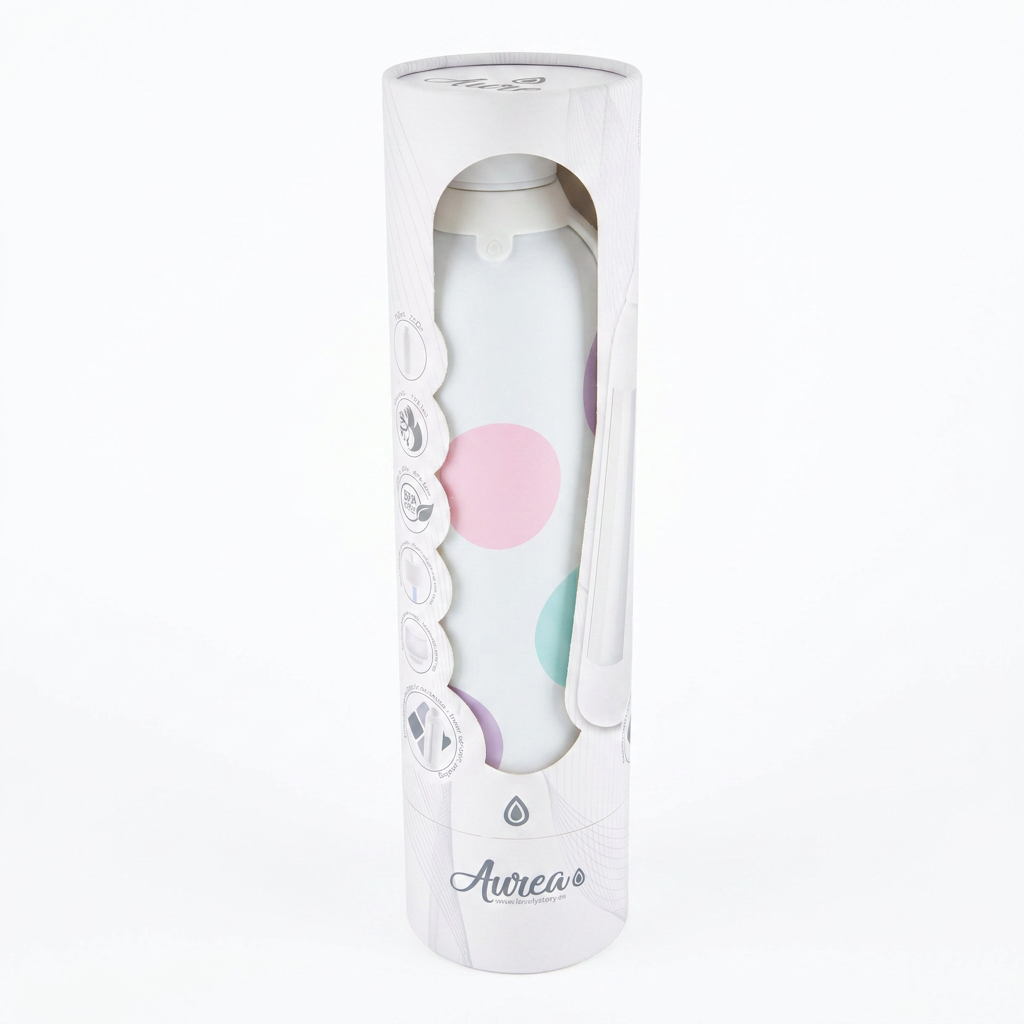 Botella Térmica de Acero Inoxidable con Interior Cerámico y Doble Tapón – Happy Dots | Aurea