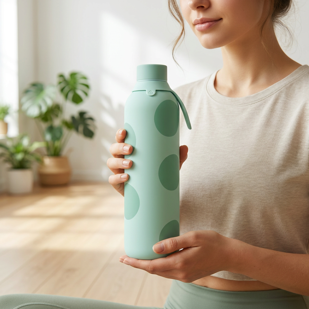 Botella Térmica de Acero Inoxidable con Interior Cerámico y Doble Tapón – Happy Dots | Aurea
