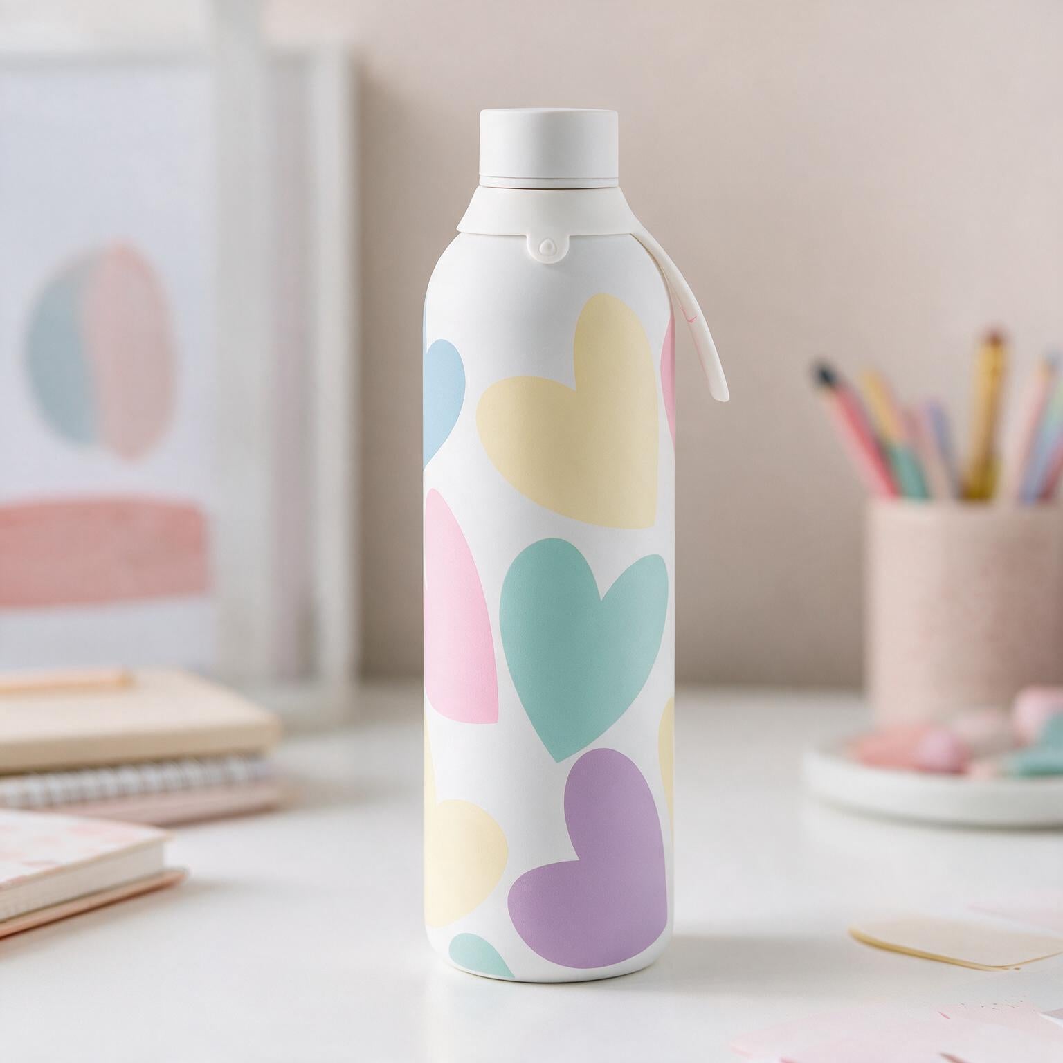 Botella Térmica de Acero Inoxidable con Interior Cerámico y Doble Tapón – Sweet Love | Aurea