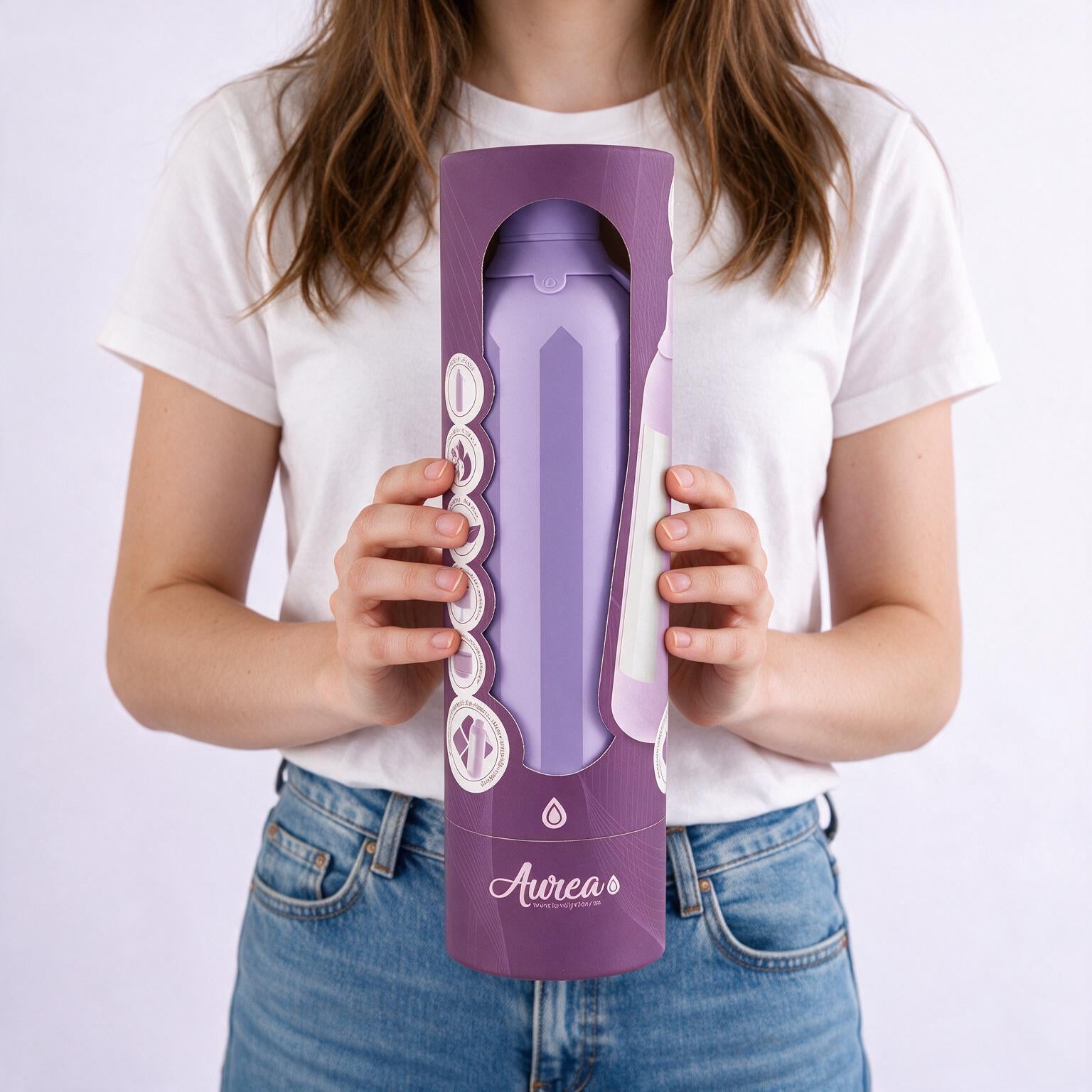 Botella Térmica de Acero Inoxidable con Interior Cerámico y Doble Tapón – Candy Lines | Aurea