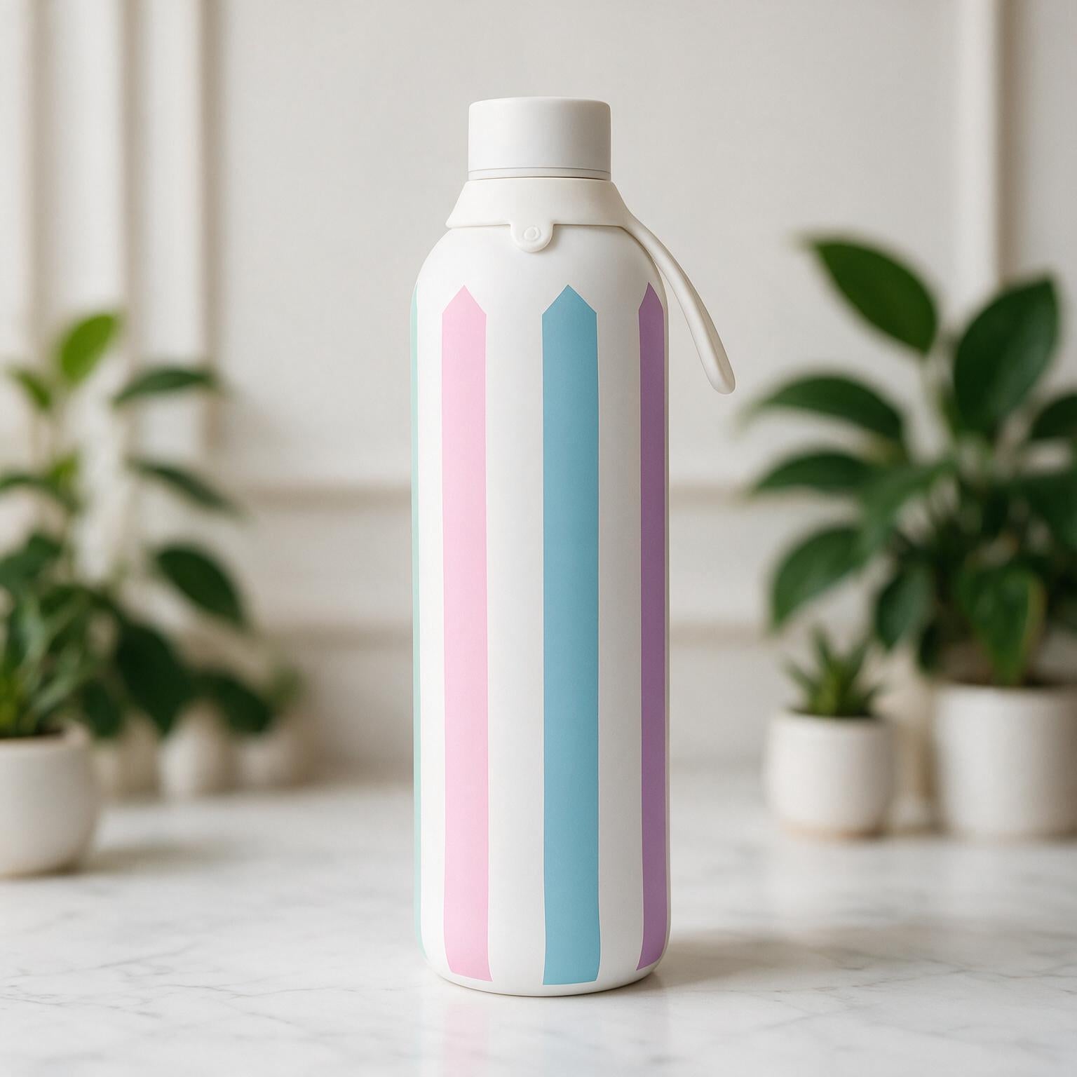Botella Térmica de Acero Inoxidable con Interior Cerámico y Doble Tapón – Candy Lines | Aurea