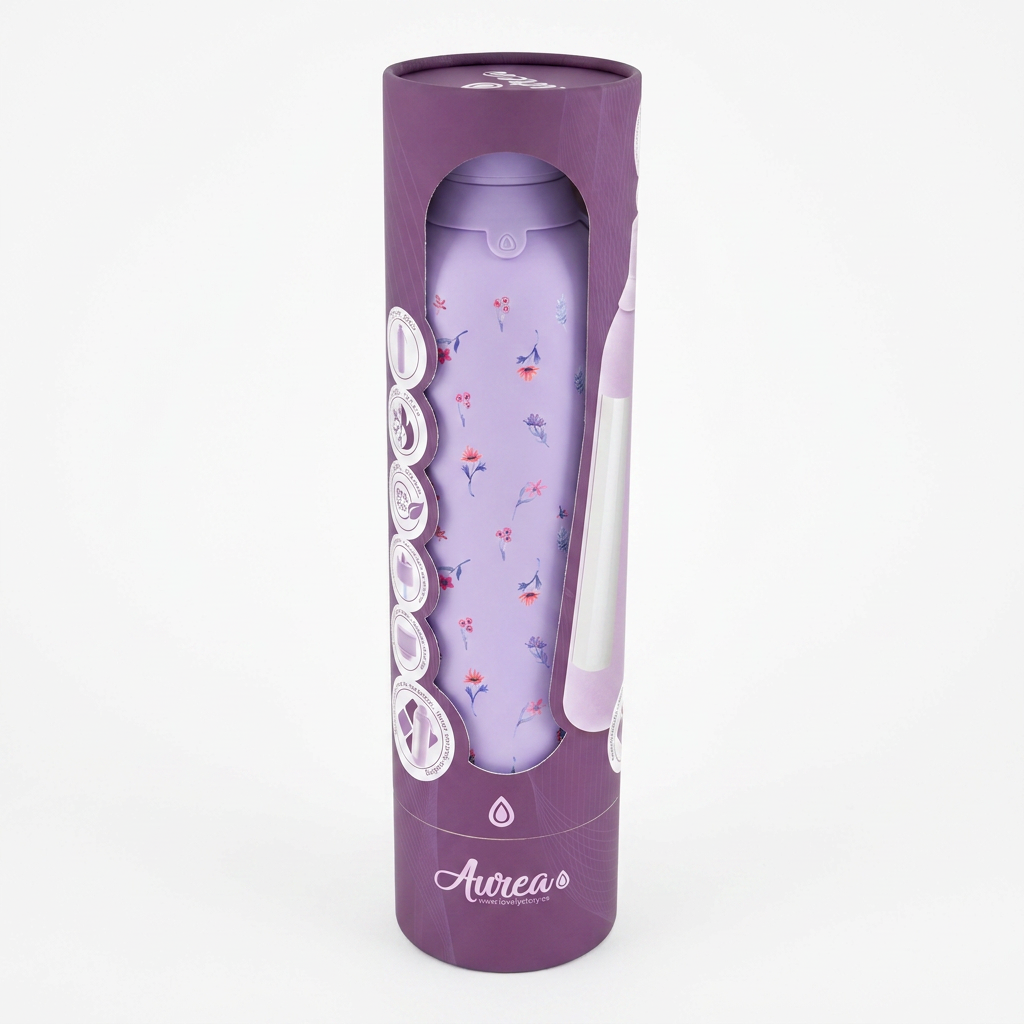 Botella Térmica de Acero Inoxidable con Interior Cerámico y Doble Tapón – Little Bloom | Aurea
