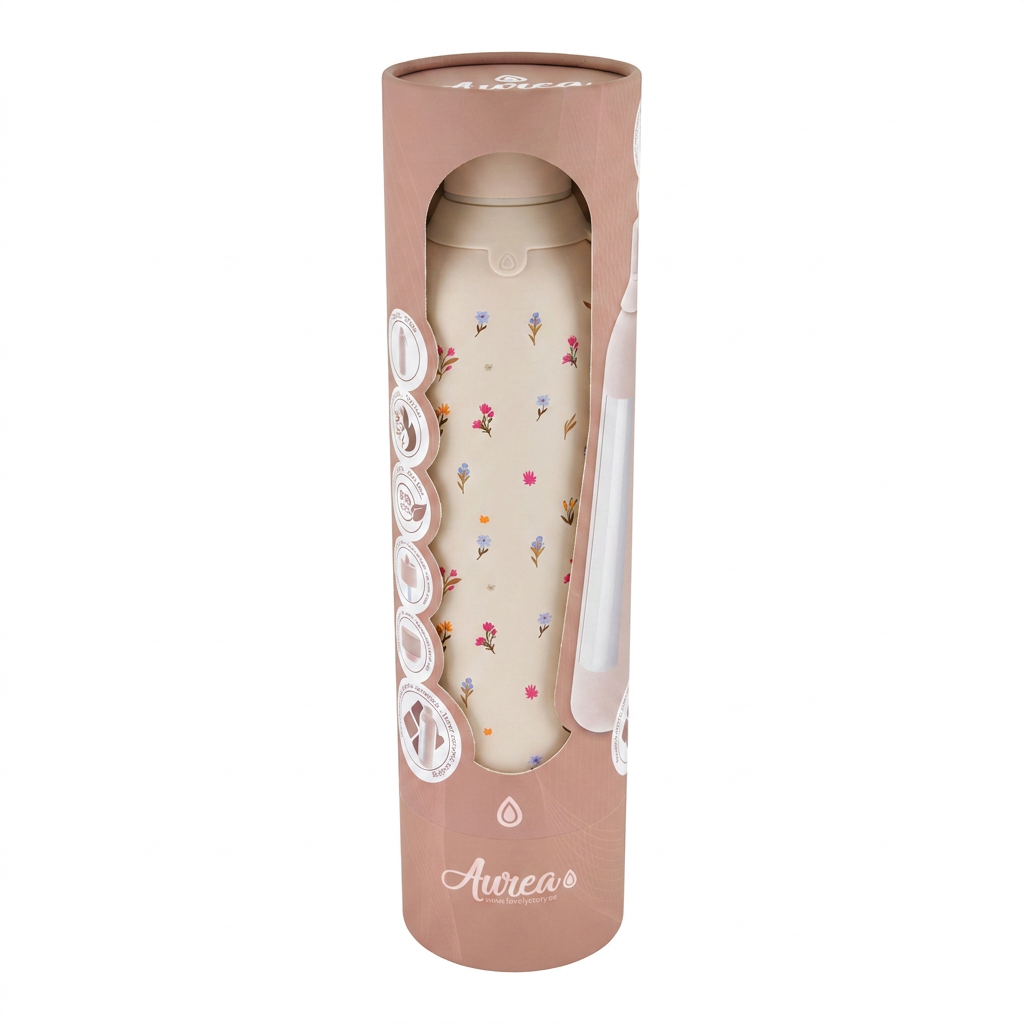 Botella Térmica de Acero Inoxidable con Interior Cerámico y Doble Tapón – Little Bloom | Aurea