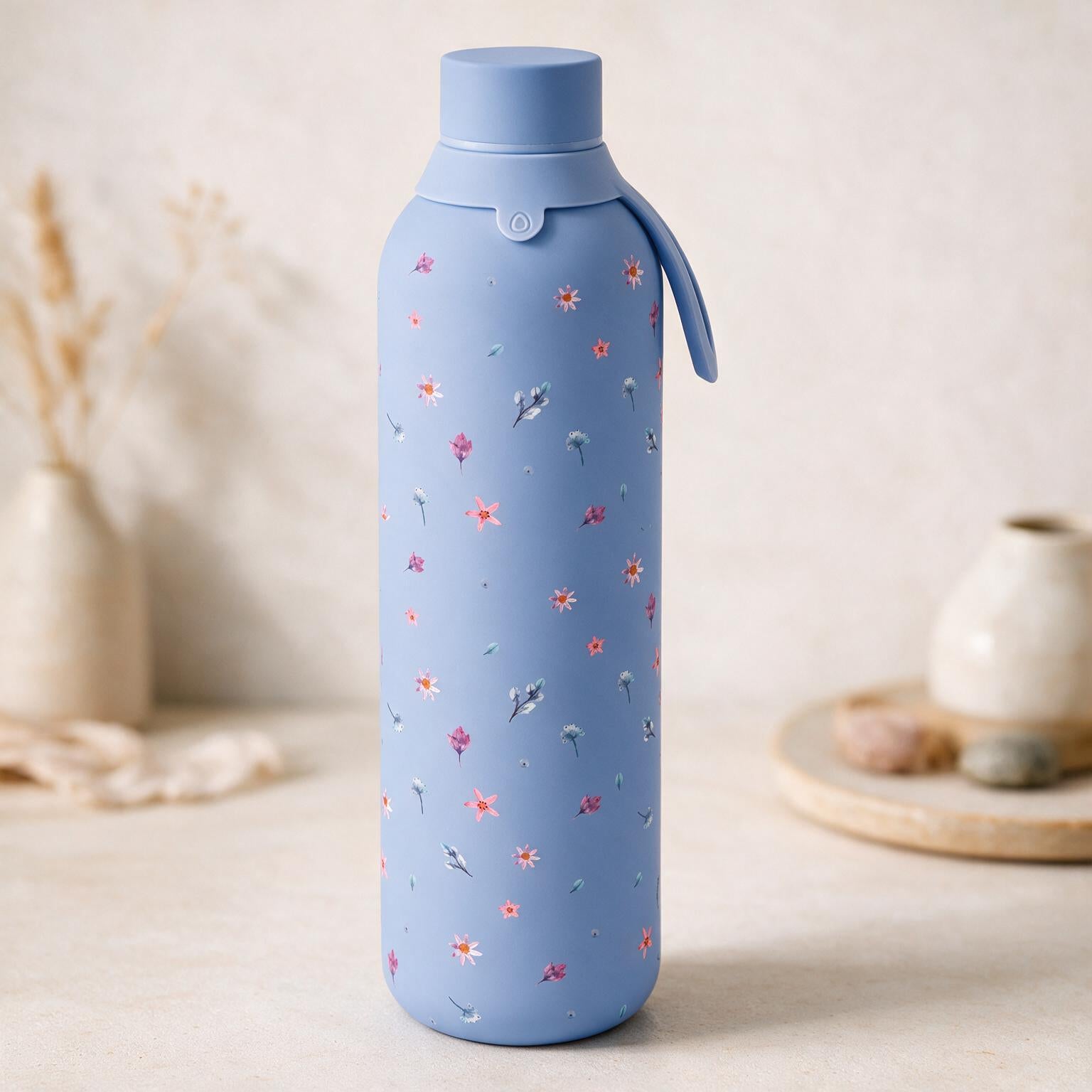 Botella Térmica de Acero Inoxidable con Interior Cerámico y Doble Tapón – Little Bloom | Aurea