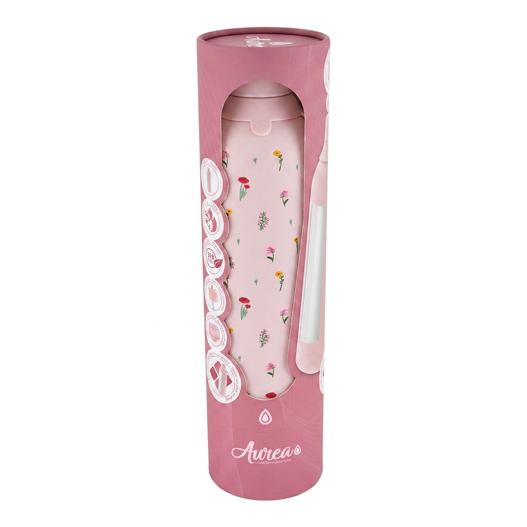 Botella Térmica de Acero Inoxidable con Interior Cerámico y Doble Tapón – Little Bloom | Aurea