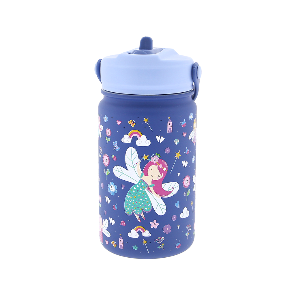 Botella Acero 330ml Adaptador Infantil Con Pajita - Fantasy Collection