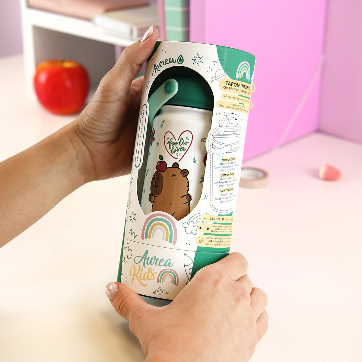 Botella infantil de acero inoxidable - Capibara