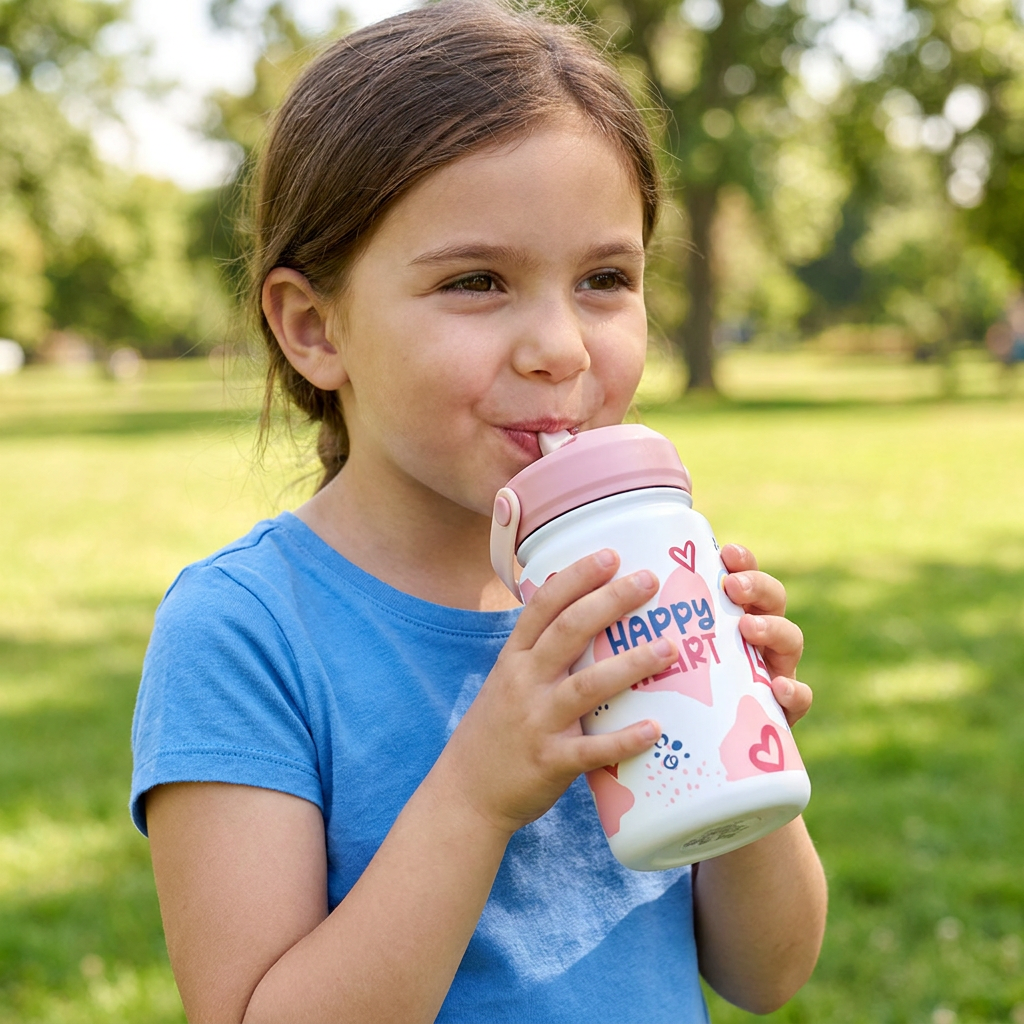 Botella térmica infantil 330 ml - Happy Heart - Ice/Pink