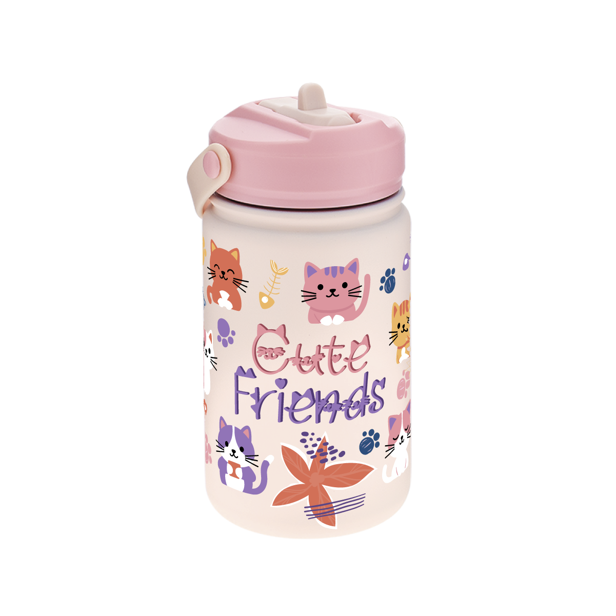 Botella térmica infantil 330 ml - Cute Friends - Pink