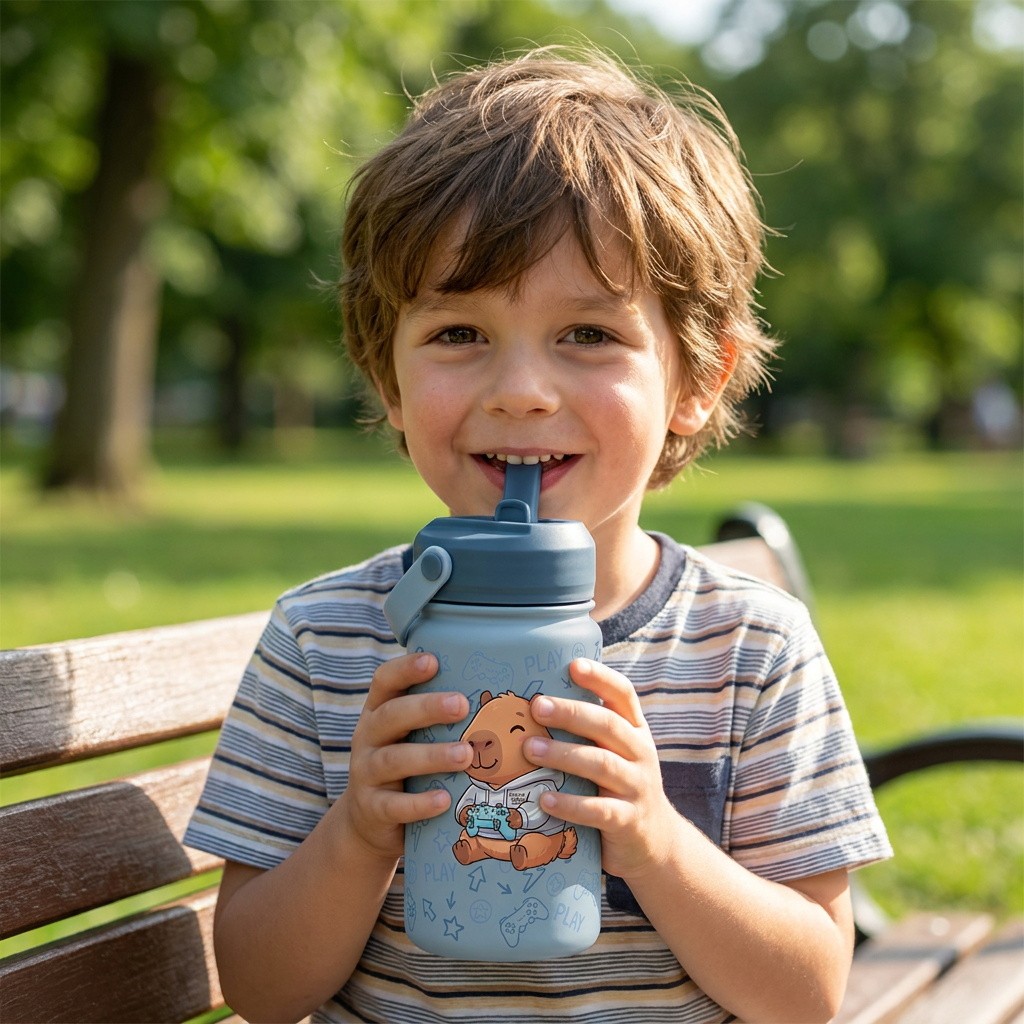 Botella térmica infantil 330 ml - Capi Gamer - Petrol Blue