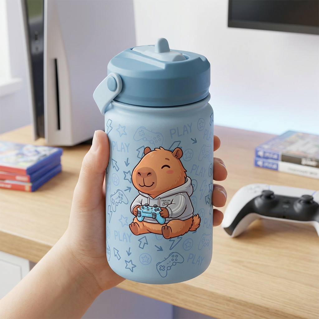 Botella térmica infantil 330 ml - Capi Gamer - Petrol Blue