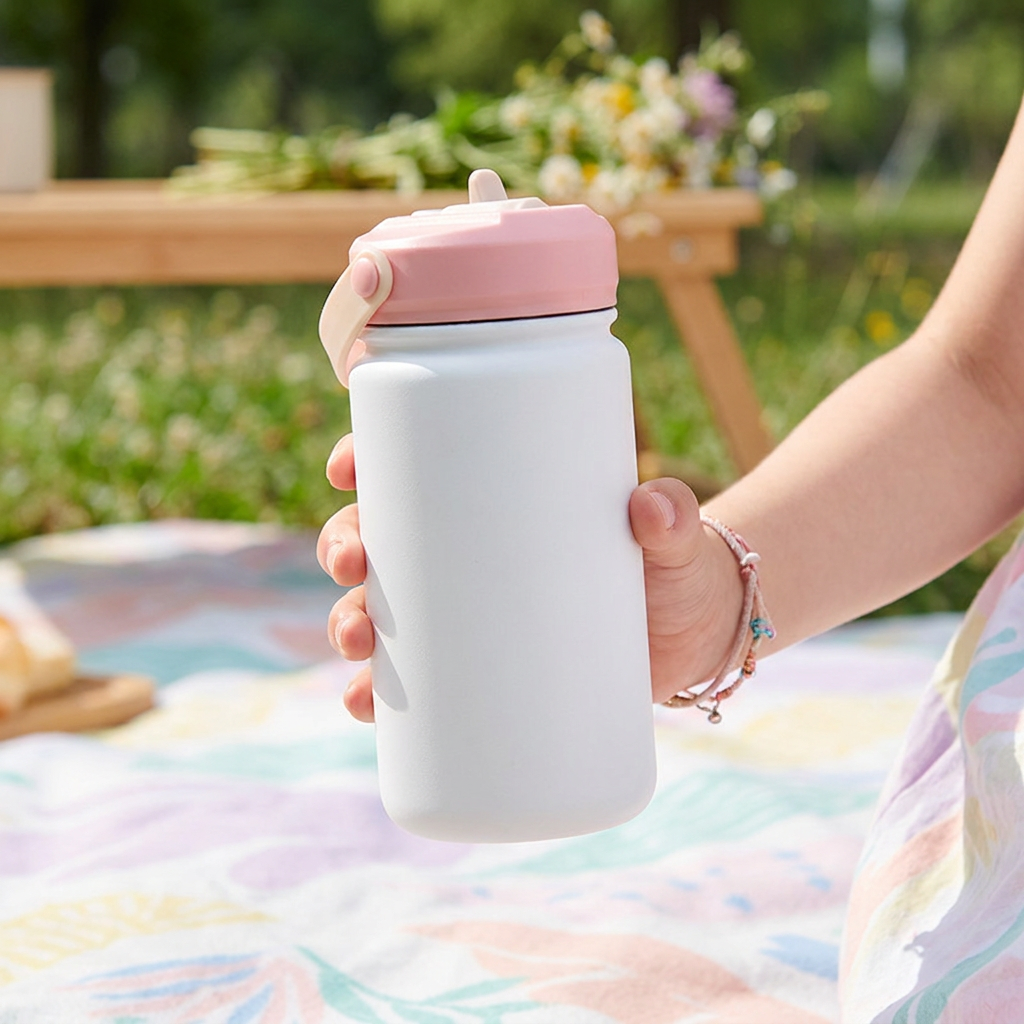 Botella Térmica de Acero Inoxidable con Adaptador Infantil – Lisa | Aurea Kids