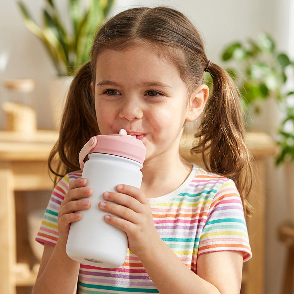 Botella Térmica de Acero Inoxidable con Adaptador Infantil – Lisa | Aurea Kids