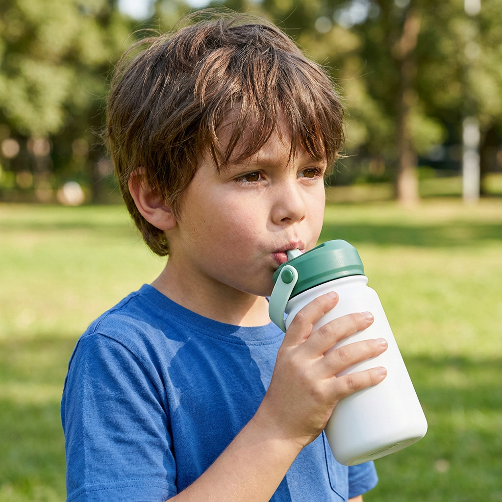 Botella Térmica de Acero Inoxidable con Adaptador Infantil – Lisa | Aurea Kids