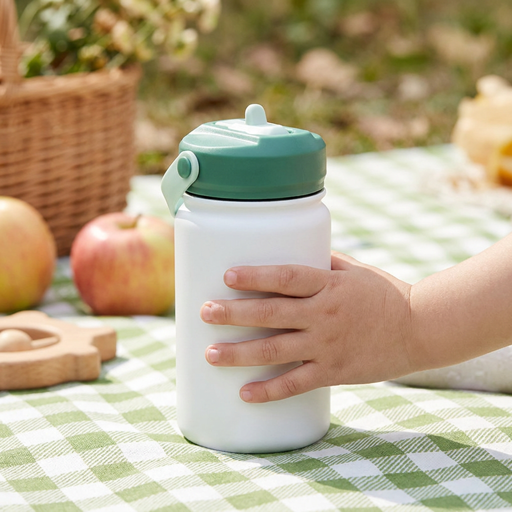 Botella Térmica de Acero Inoxidable con Adaptador Infantil – Lisa | Aurea Kids