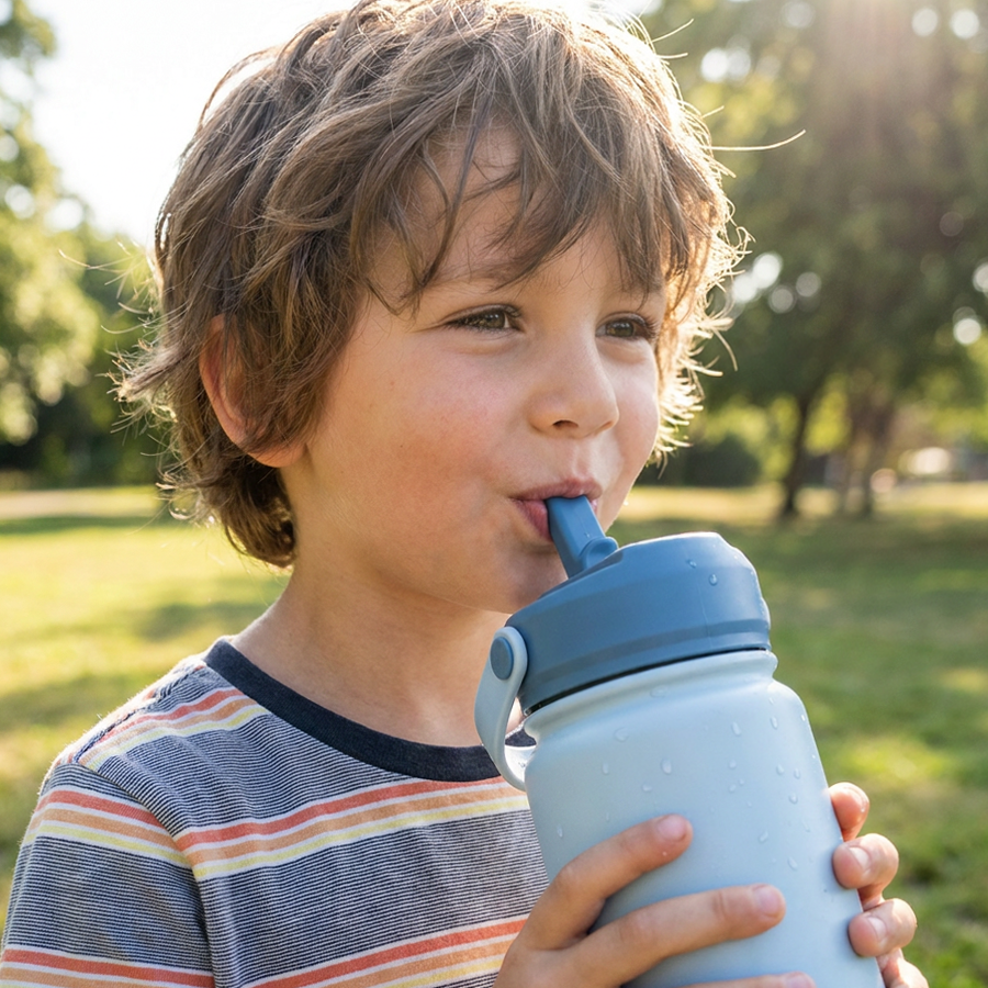 Botella Térmica de Acero Inoxidable con Adaptador Infantil – Lisa | Aurea Kids