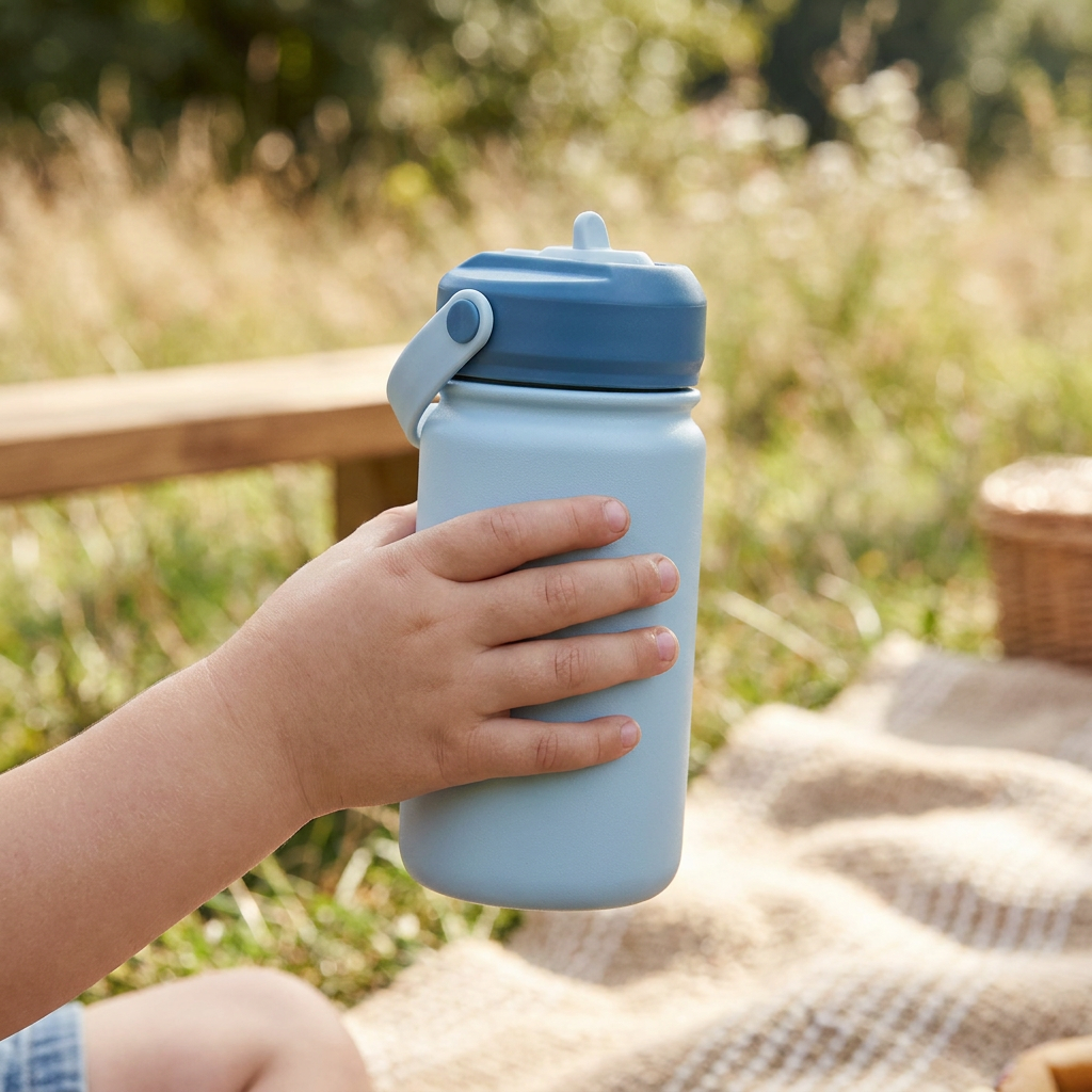 Botella Térmica de Acero Inoxidable con Adaptador Infantil – Lisa | Aurea Kids